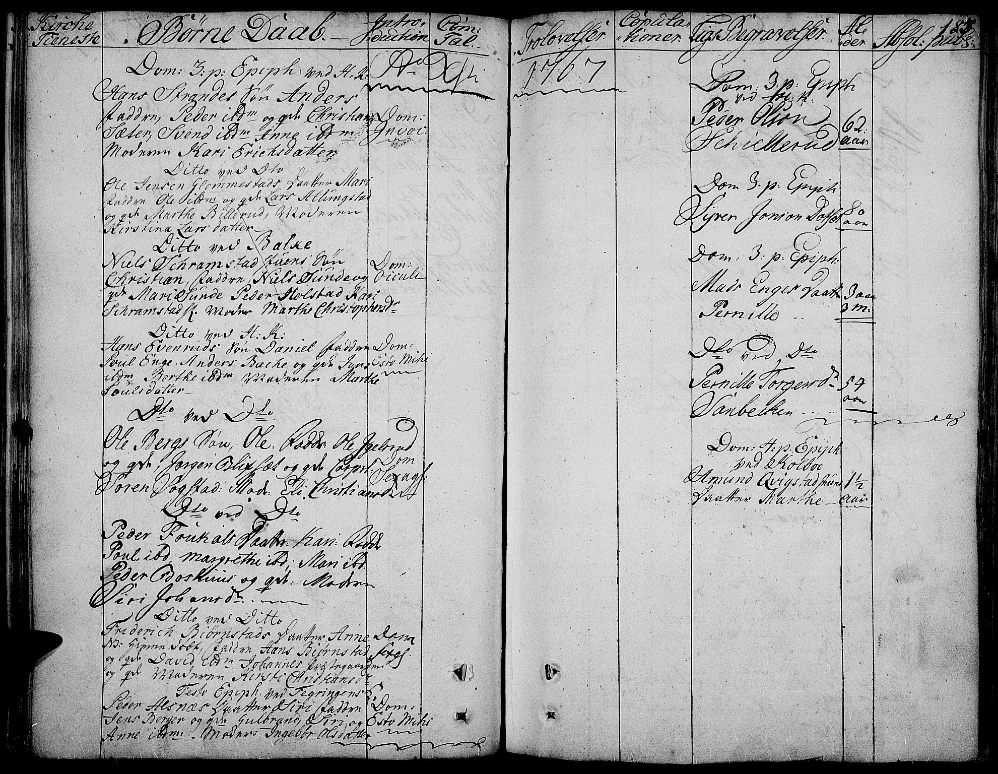 Toten prestekontor, AV/SAH-PREST-102/H/Ha/Haa/L0005: Parish register (official) no. 5, 1761-1772, p. 183