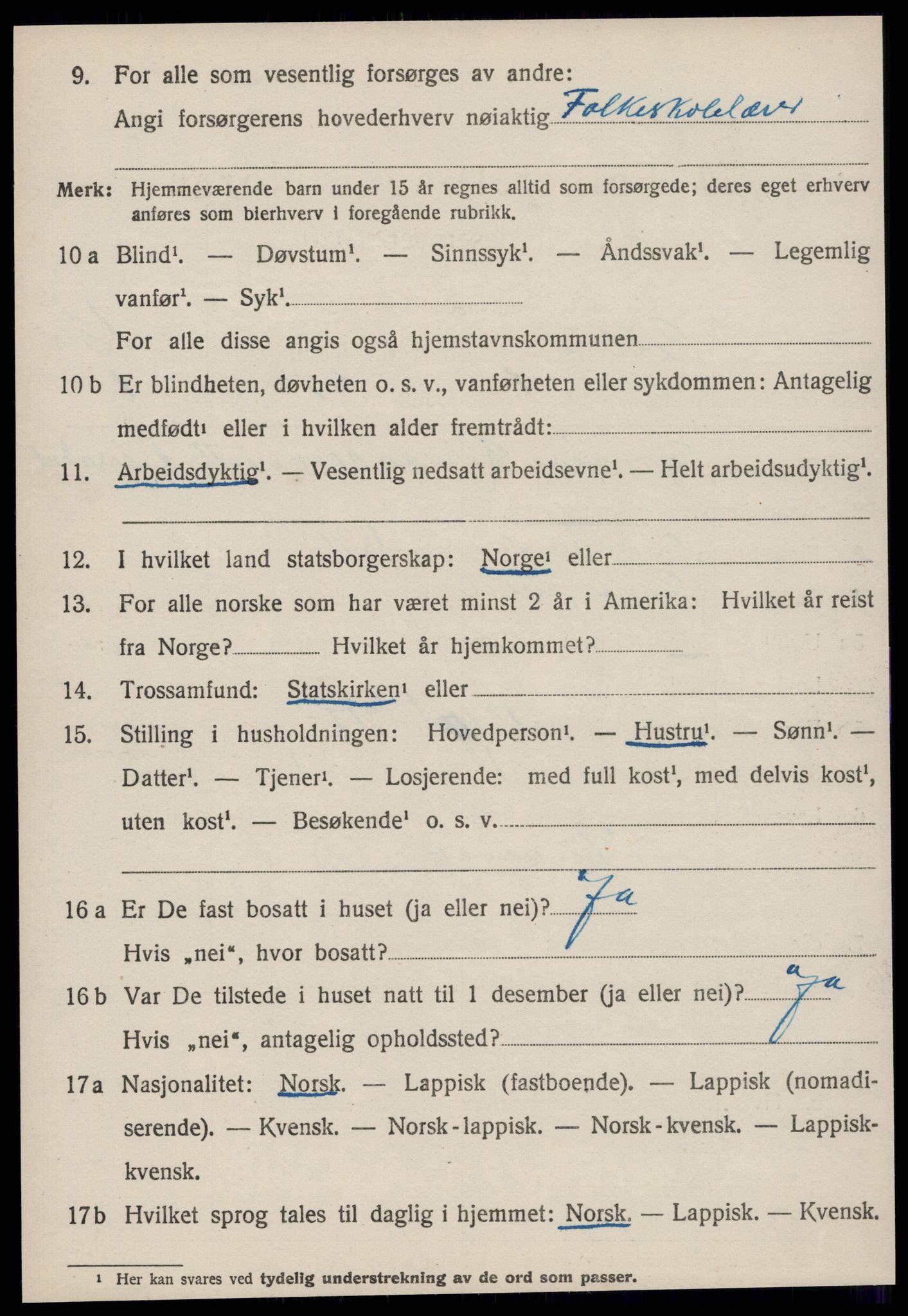 SAT, 1920 census for Selbu, 1920, p. 7015