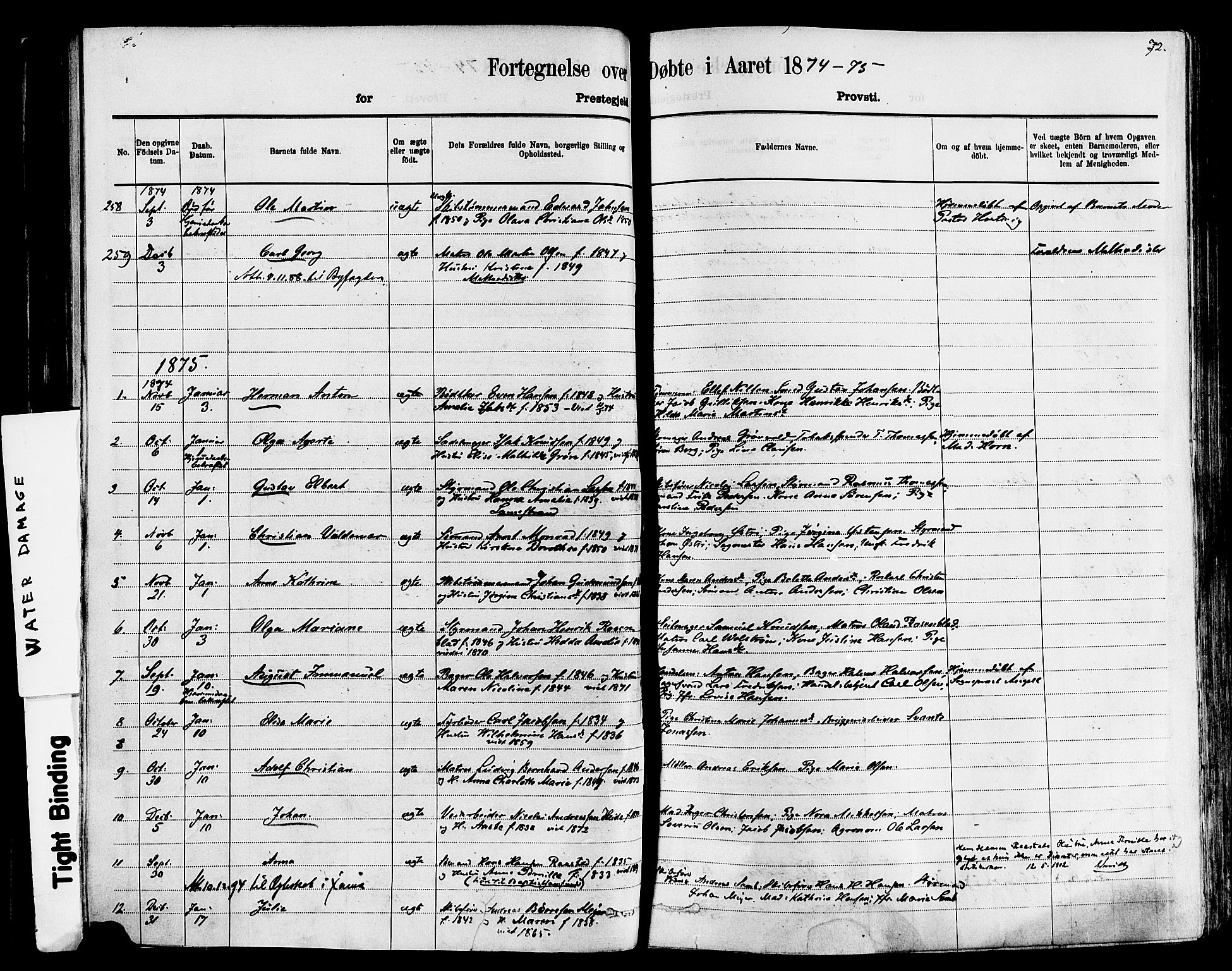 Larvik kirkebøker, AV/SAKO-A-352/F/Fa/L0006: Parish register (official) no. I 6, 1871-1883, p. 72