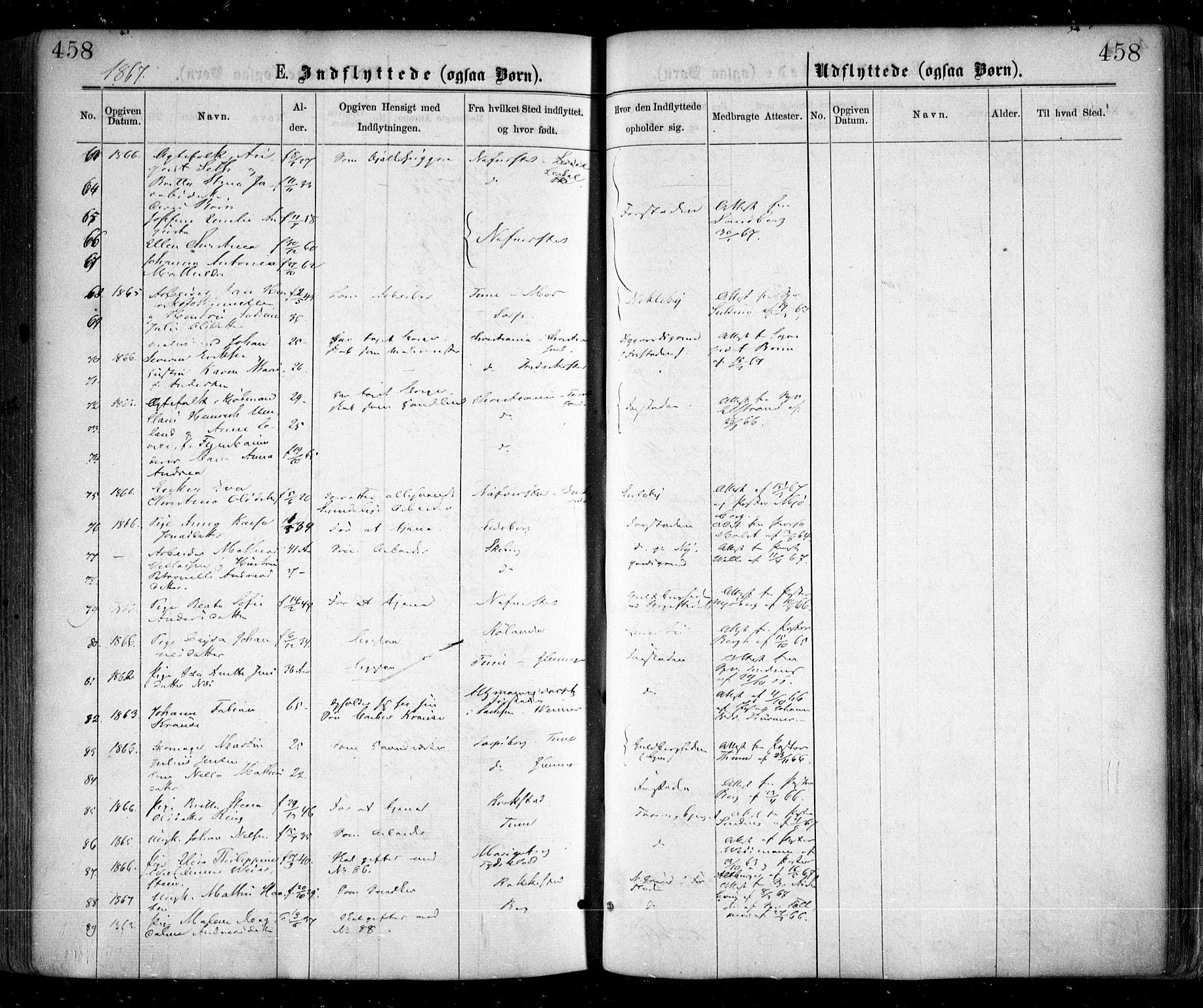 Glemmen prestekontor Kirkebøker, AV/SAO-A-10908/F/Fa/L0008: Parish register (official) no. 8, 1862-1871, p. 458