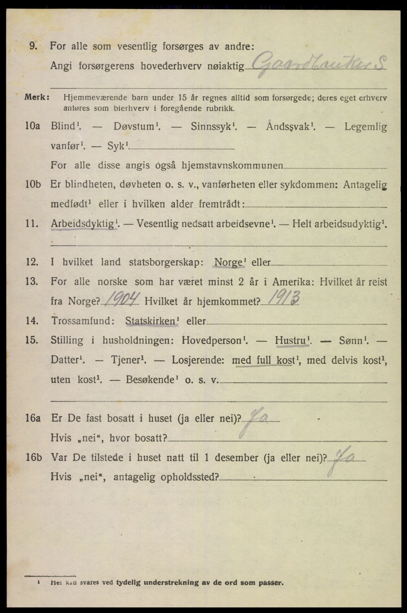 SAK, 1920 census for Kvinesdal, 1920, p. 5872