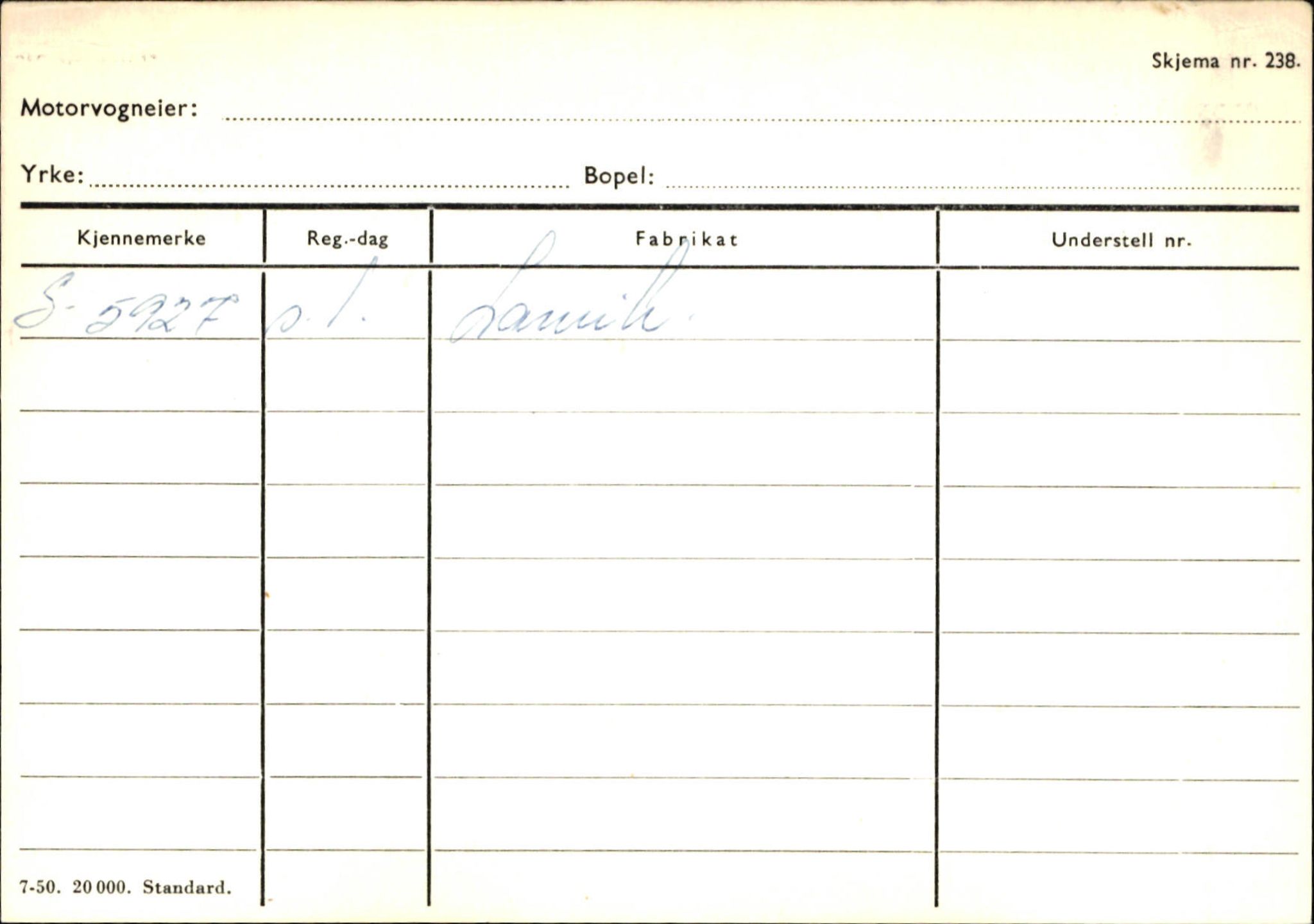 Statens vegvesen, Sogn og Fjordane vegkontor, SAB/A-5301/4/F/L0130: Eigarregister Eid T-Å. Høyanger A-O, 1945-1975, p. 850