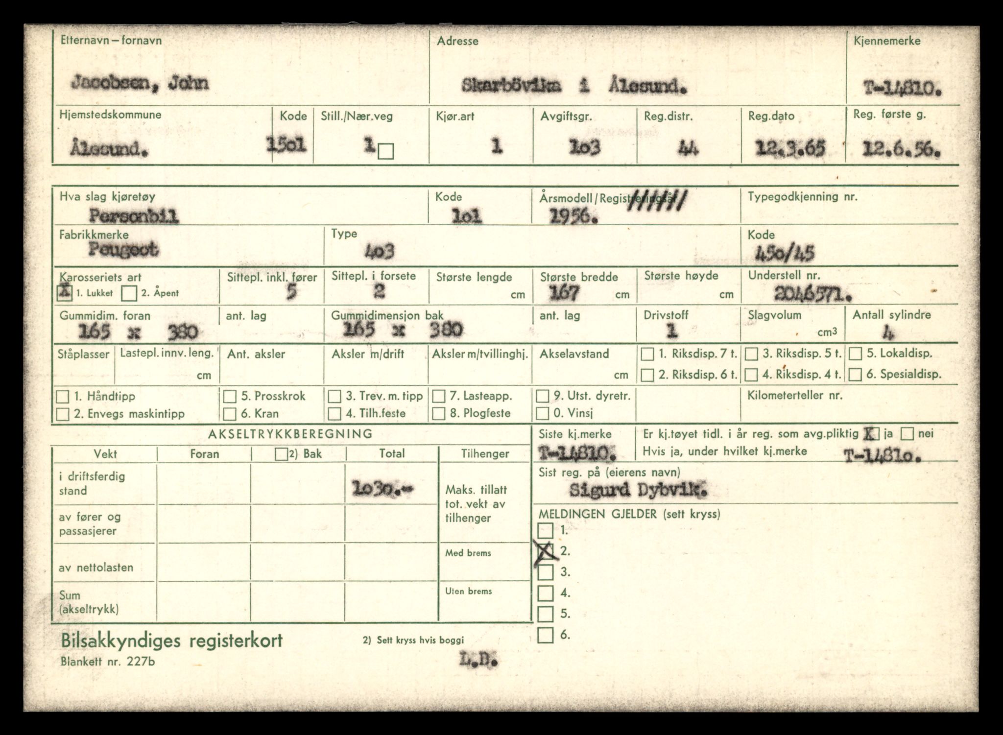 Møre og Romsdal vegkontor - Ålesund trafikkstasjon, SAT/A-4099/F/Fe/L0048: Registreringskort for kjøretøy T 14721 - T 14863, 1927-1998, p. 1963