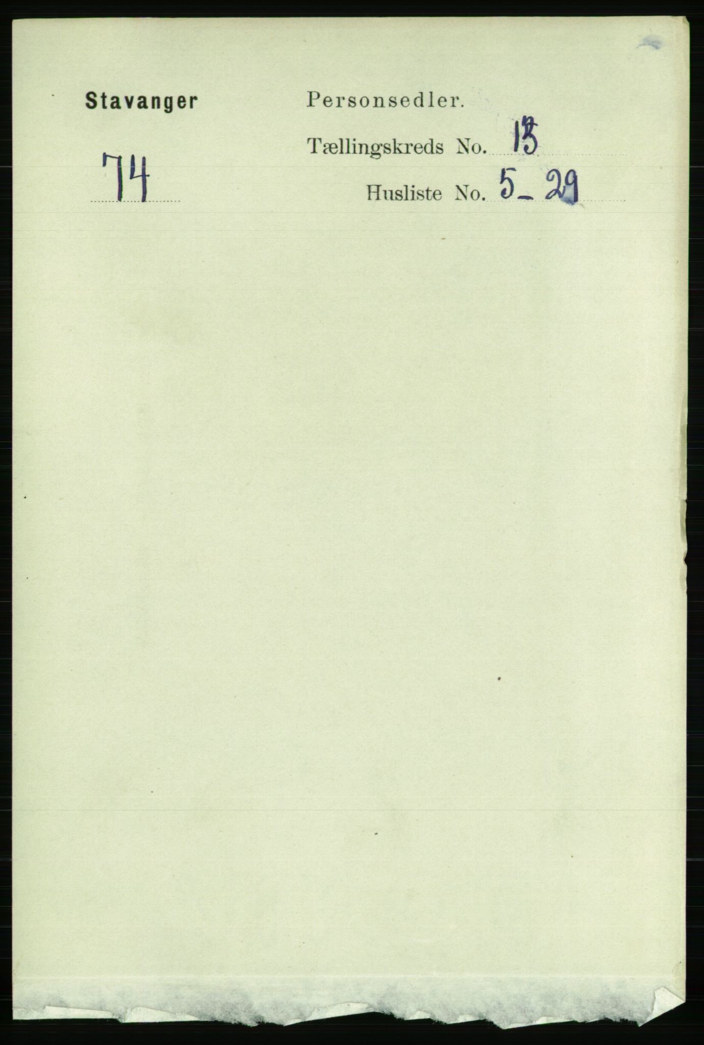 RA, 1891 census for 1103 Stavanger, 1891, p. 16075
