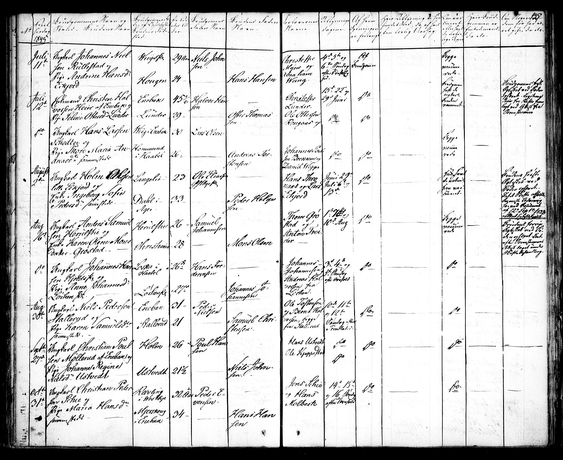 Kråkstad prestekontor Kirkebøker, SAO/A-10125a/F/Fa/L0005: Parish register (official) no. I 5, 1837-1847, p. 135