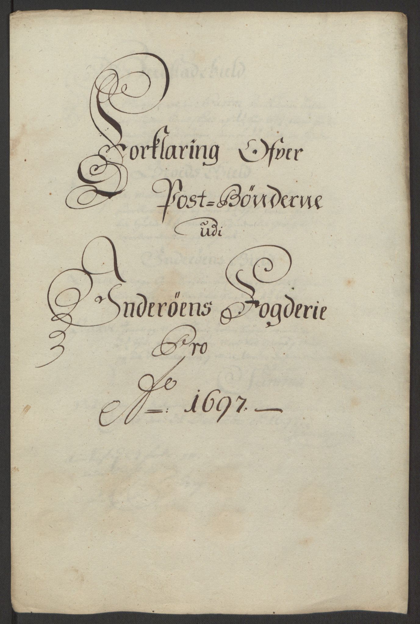 Rentekammeret inntil 1814, Reviderte regnskaper, Fogderegnskap, RA/EA-4092/R63/L4309: Fogderegnskap Inderøy, 1695-1697, p. 524