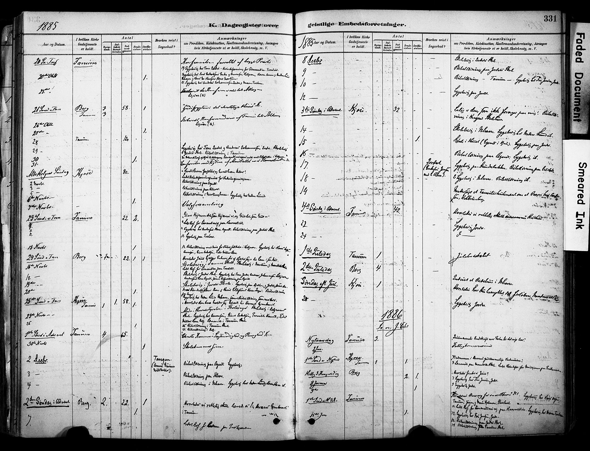 Brunlanes kirkebøker, AV/SAKO-A-342/F/Fc/L0001: Parish register (official) no. III 1, 1878-1899, p. 331