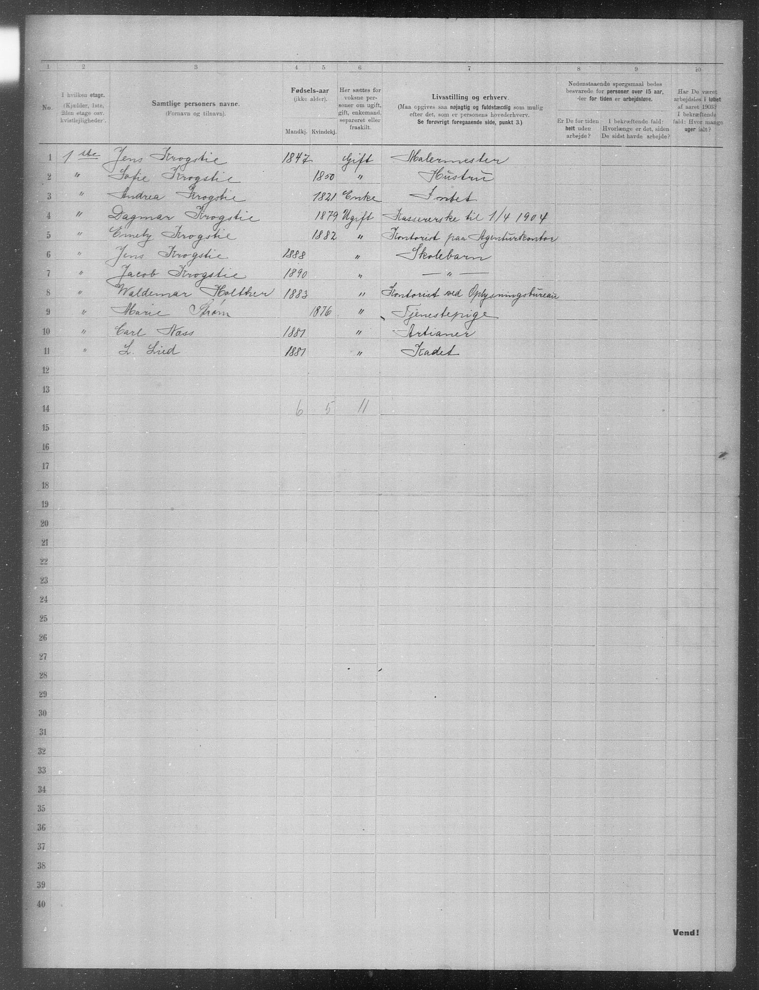 OBA, Municipal Census 1903 for Kristiania, 1903, p. 11400