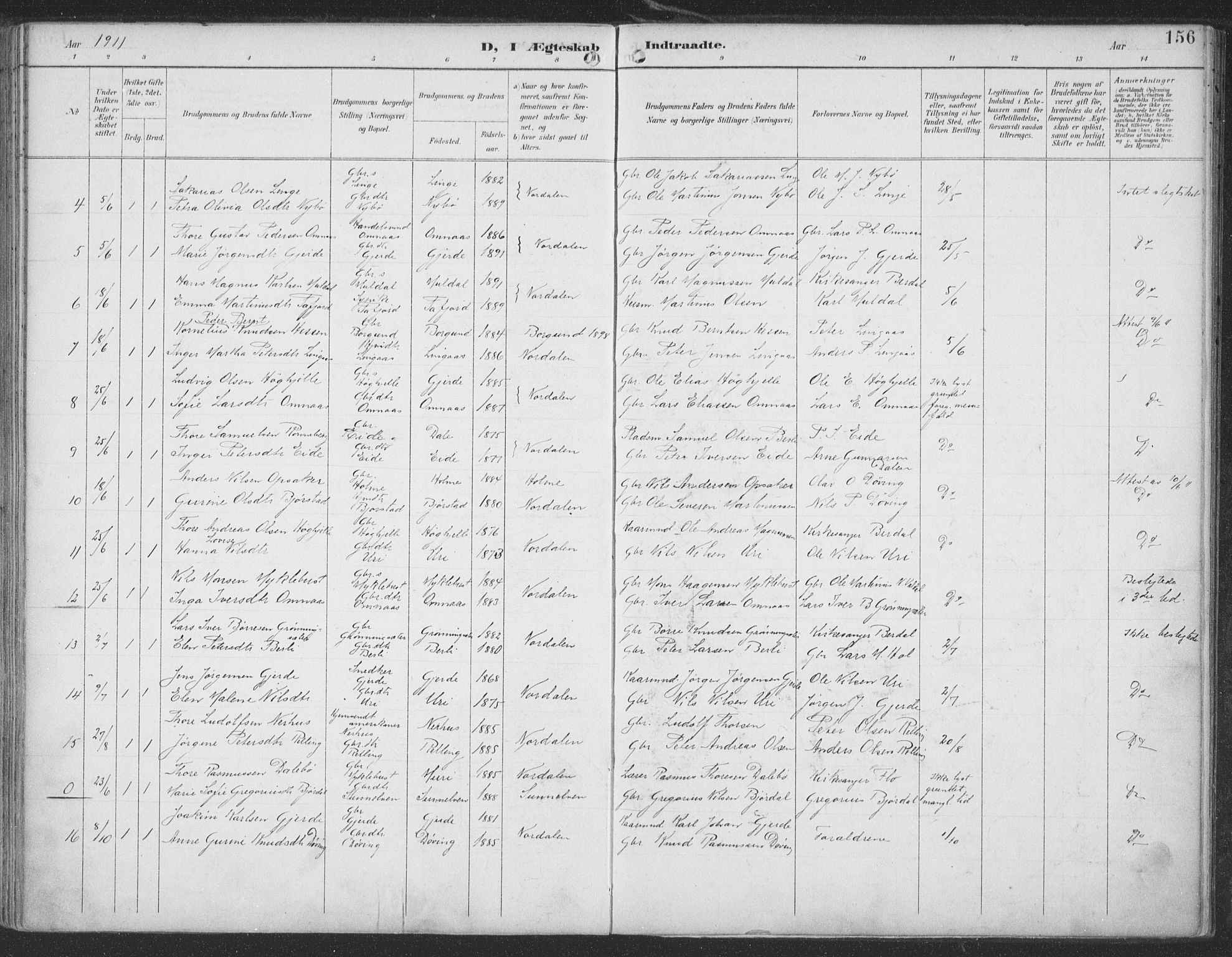 Ministerialprotokoller, klokkerbøker og fødselsregistre - Møre og Romsdal, AV/SAT-A-1454/519/L0256: Parish register (official) no. 519A15, 1895-1912, p. 156