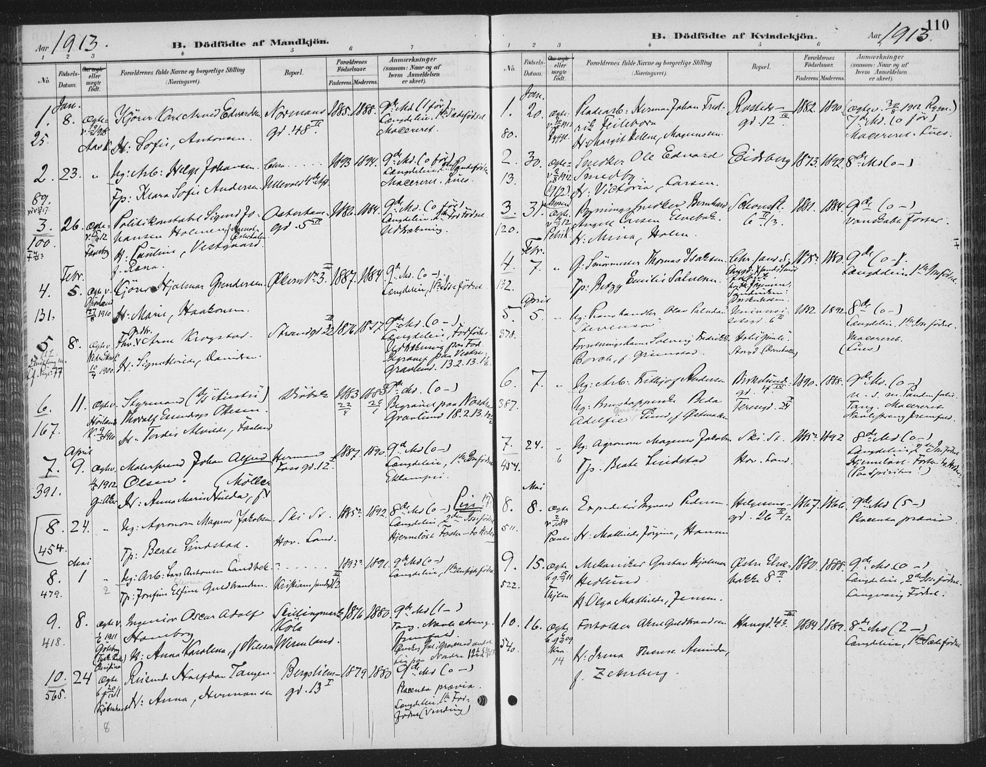 Rikshospitalet prestekontor Kirkebøker, AV/SAO-A-10309b/F/L0010: Parish register (official) no. 10, 1888-1912, p. 110