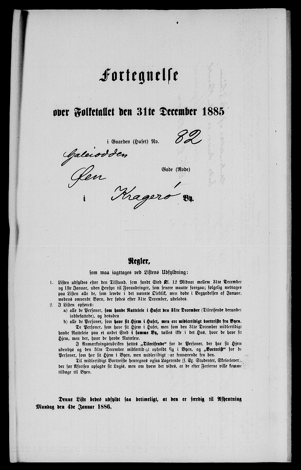 SAKO, 1885 census for 0801 Kragerø, 1885, p. 620