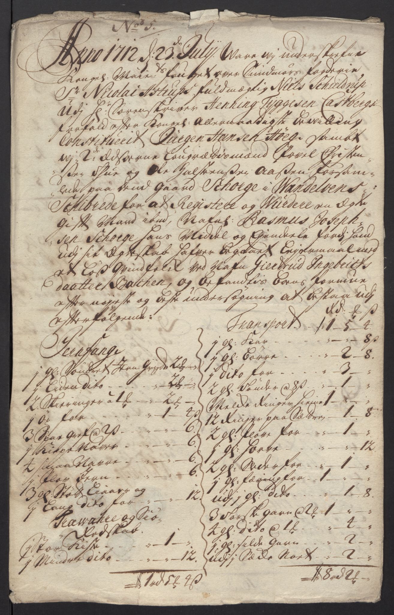 Rentekammeret inntil 1814, Reviderte regnskaper, Fogderegnskap, RA/EA-4092/R54/L3565: Fogderegnskap Sunnmøre, 1712-1713, p. 152
