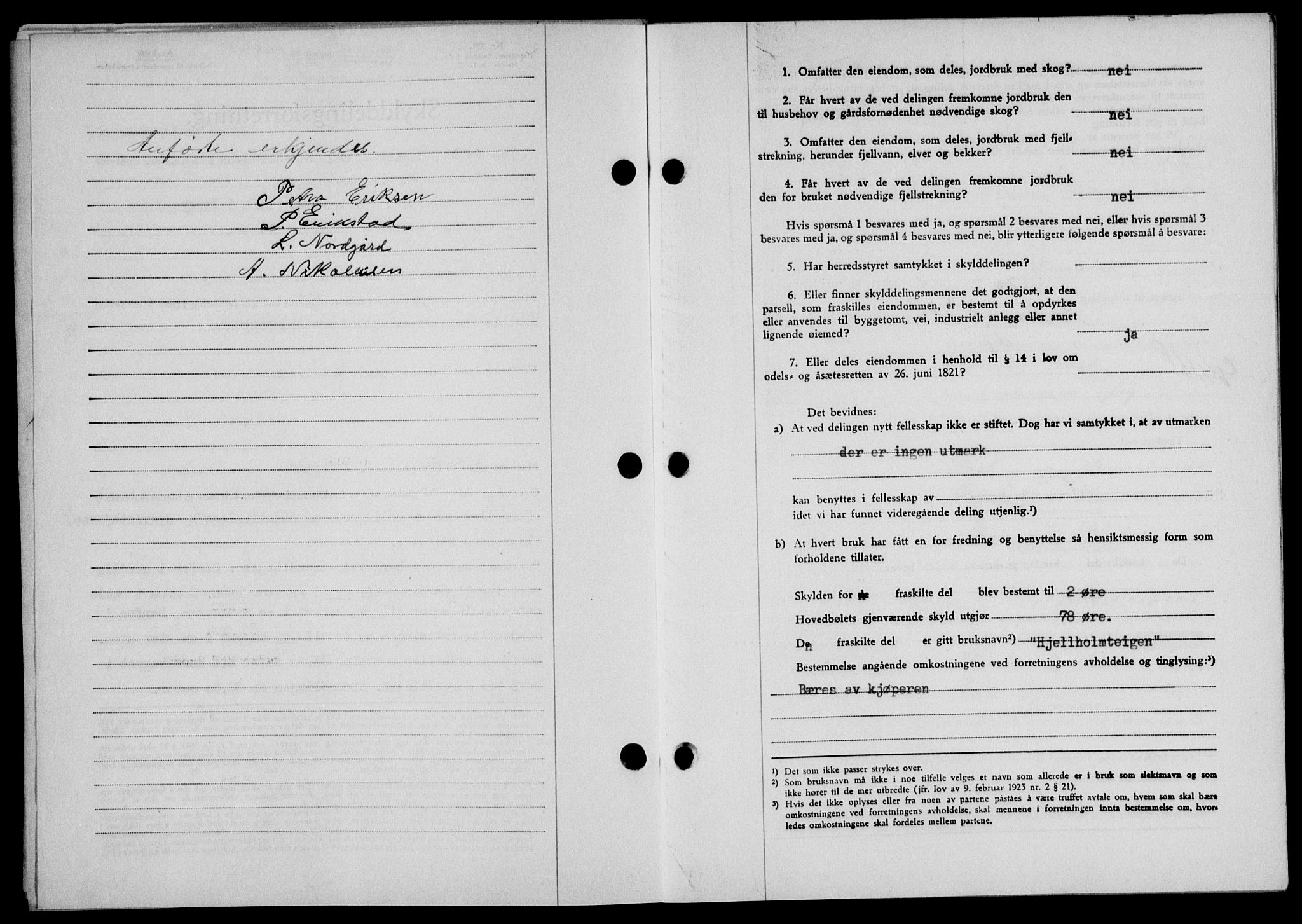 Lofoten sorenskriveri, SAT/A-0017/1/2/2C/L0008a: Mortgage book no. 8a, 1940-1941, Diary no: : 1408/1941