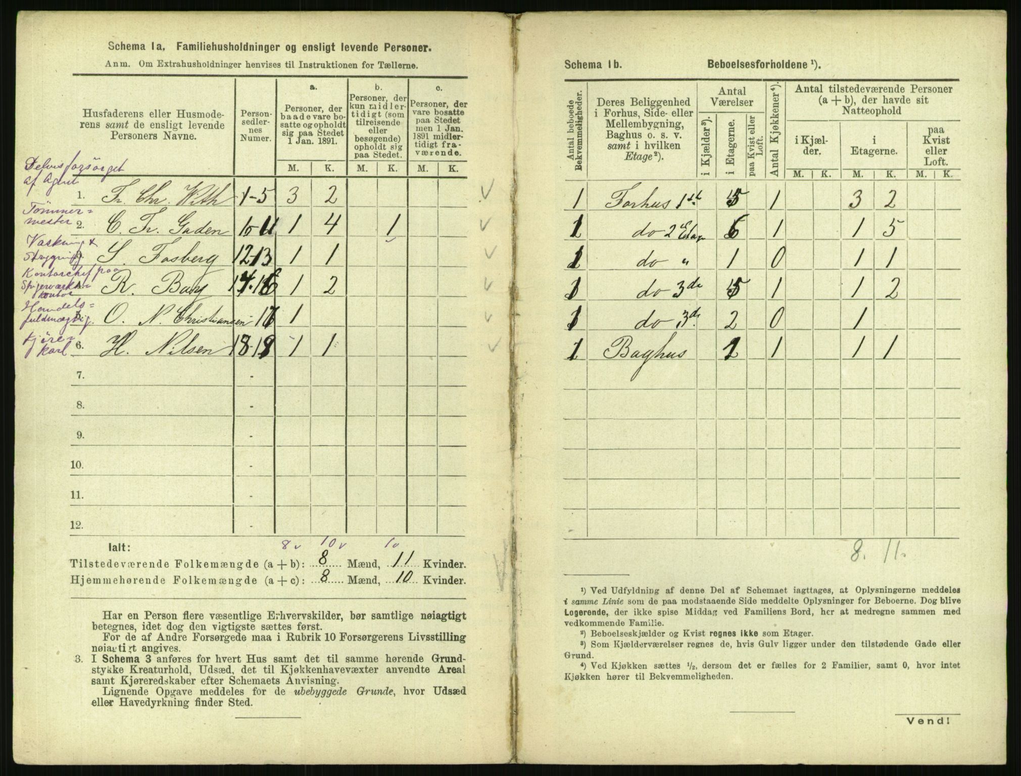 RA, 1891 census for 0301 Kristiania, 1891, p. 17696