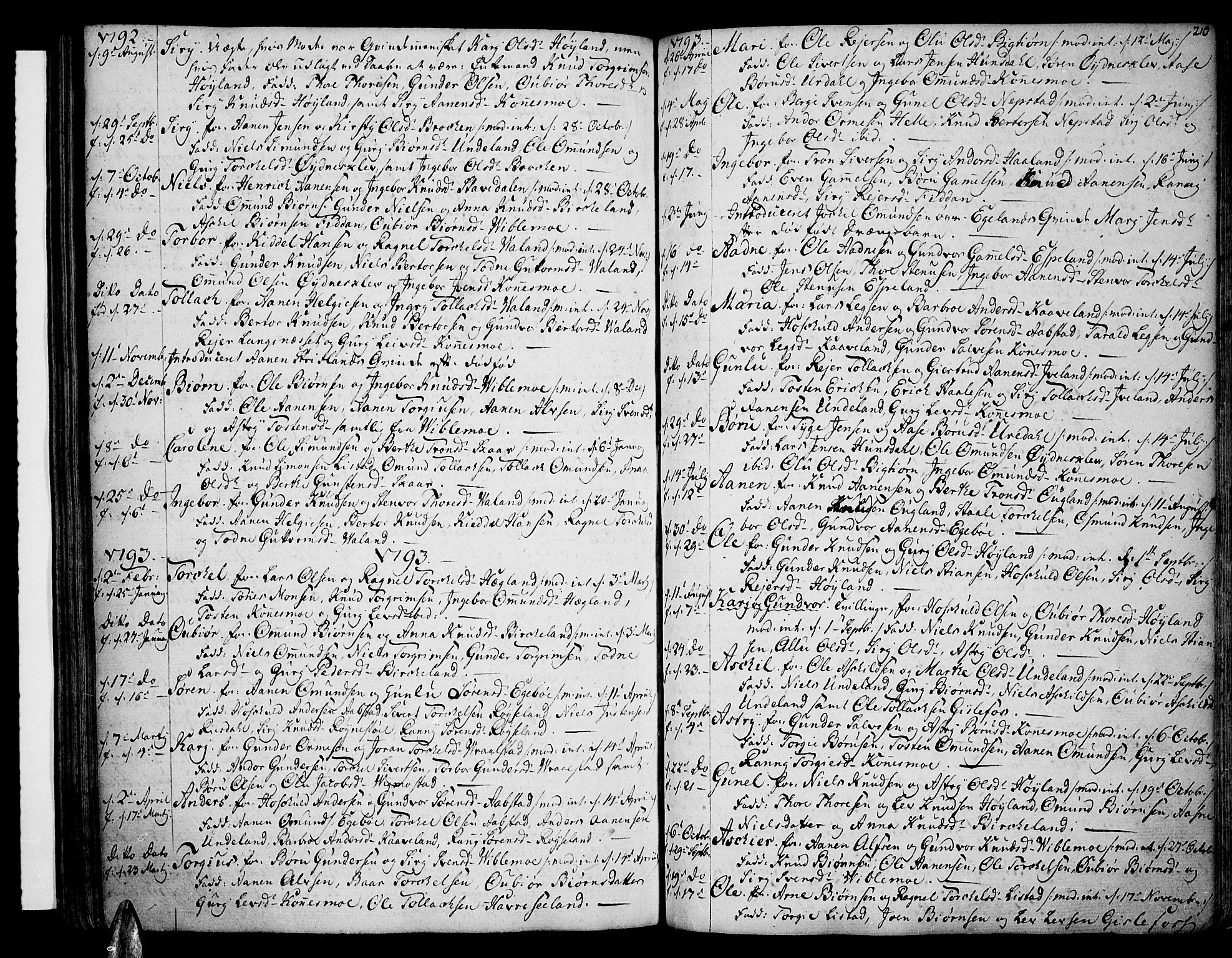 Sør-Audnedal sokneprestkontor, SAK/1111-0039/F/Fa/Fab/L0002: Parish register (official) no. A 2 /4, 1768-1814, p. 210