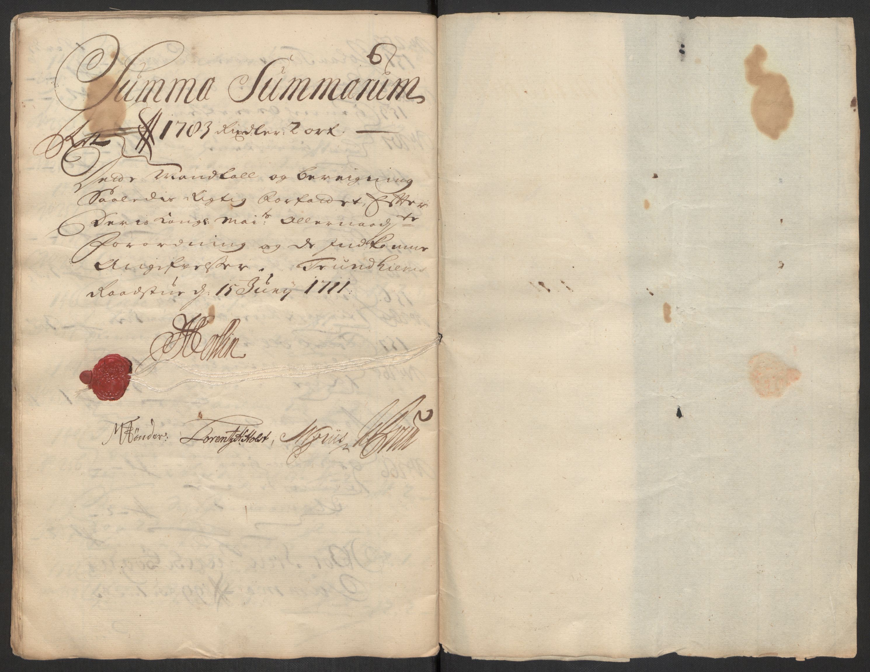 Rentekammeret inntil 1814, Reviderte regnskaper, Byregnskaper, RA/EA-4066/R/Rs/L0507: [S3] Kontribusjonsregnskap, 1699-1711, p. 488