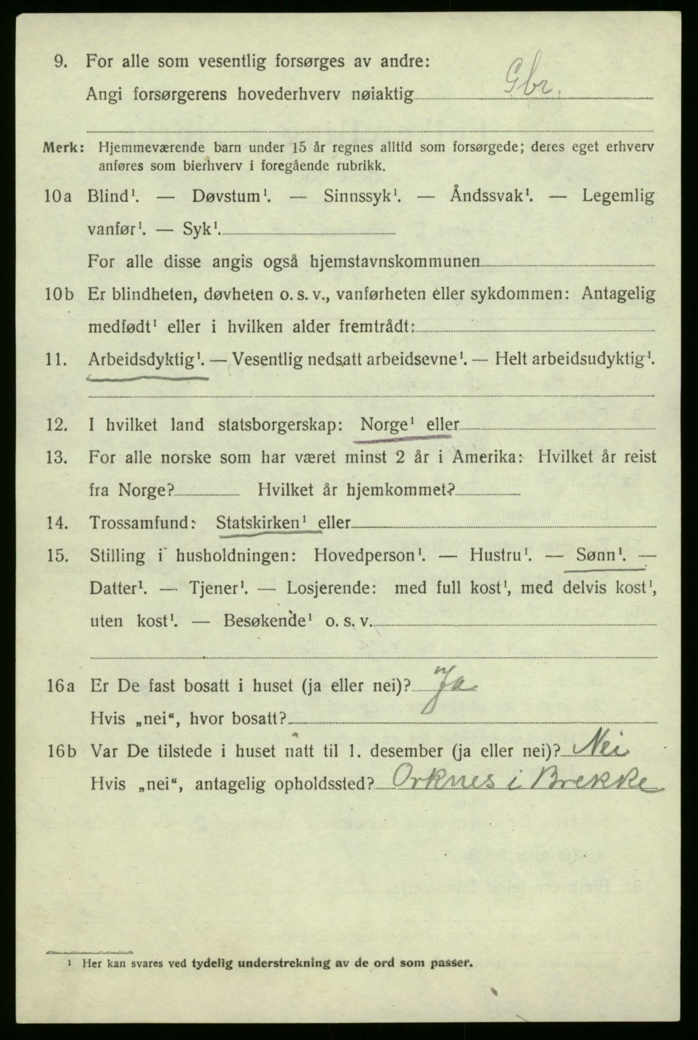 SAB, 1920 census for Brekke, 1920, p. 341