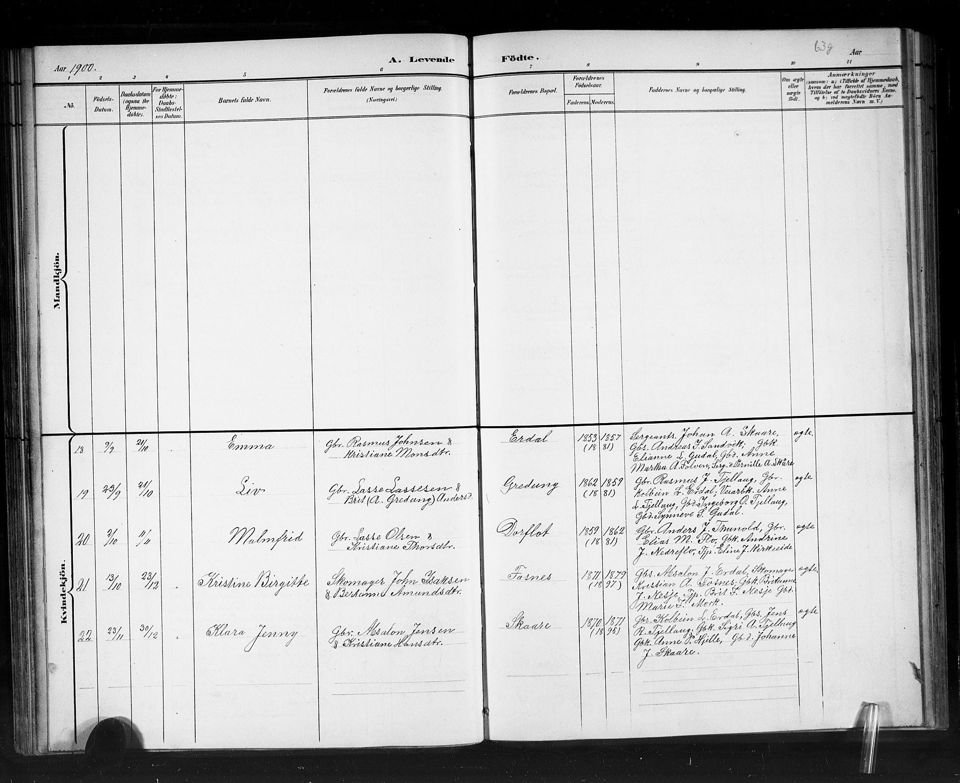 Stryn Sokneprestembete, AV/SAB-A-82501: Parish register (copy) no. C 3, 1881-1905, p. 63