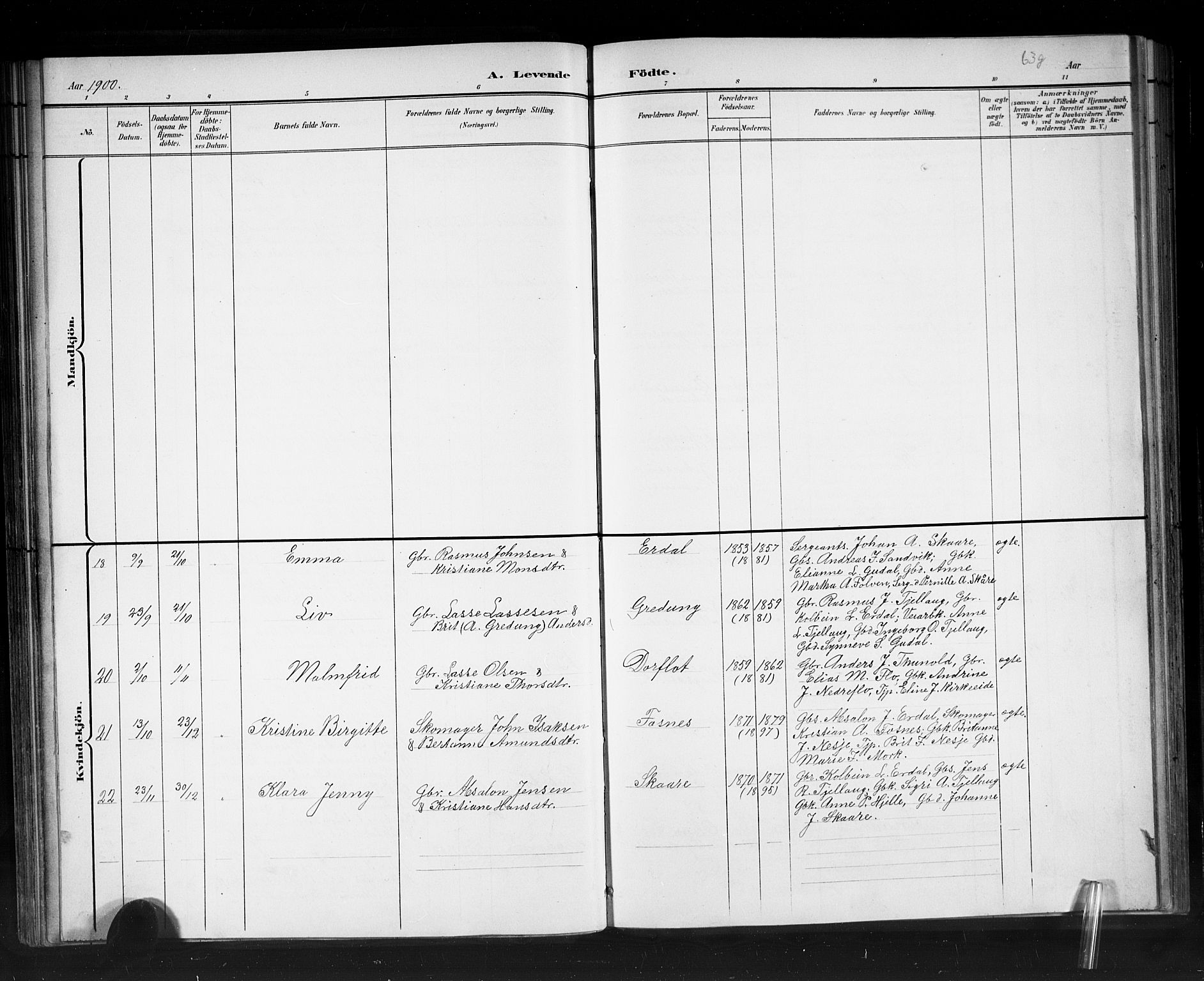 Stryn Sokneprestembete, AV/SAB-A-82501: Parish register (copy) no. C 3, 1881-1905, p. 63