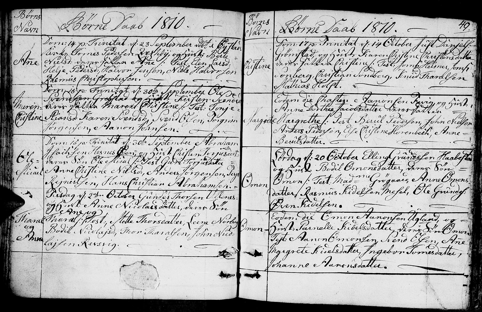 Fjære sokneprestkontor, SAK/1111-0011/F/Fb/L0006: Parish register (copy) no. B 6, 1803-1817, p. 49