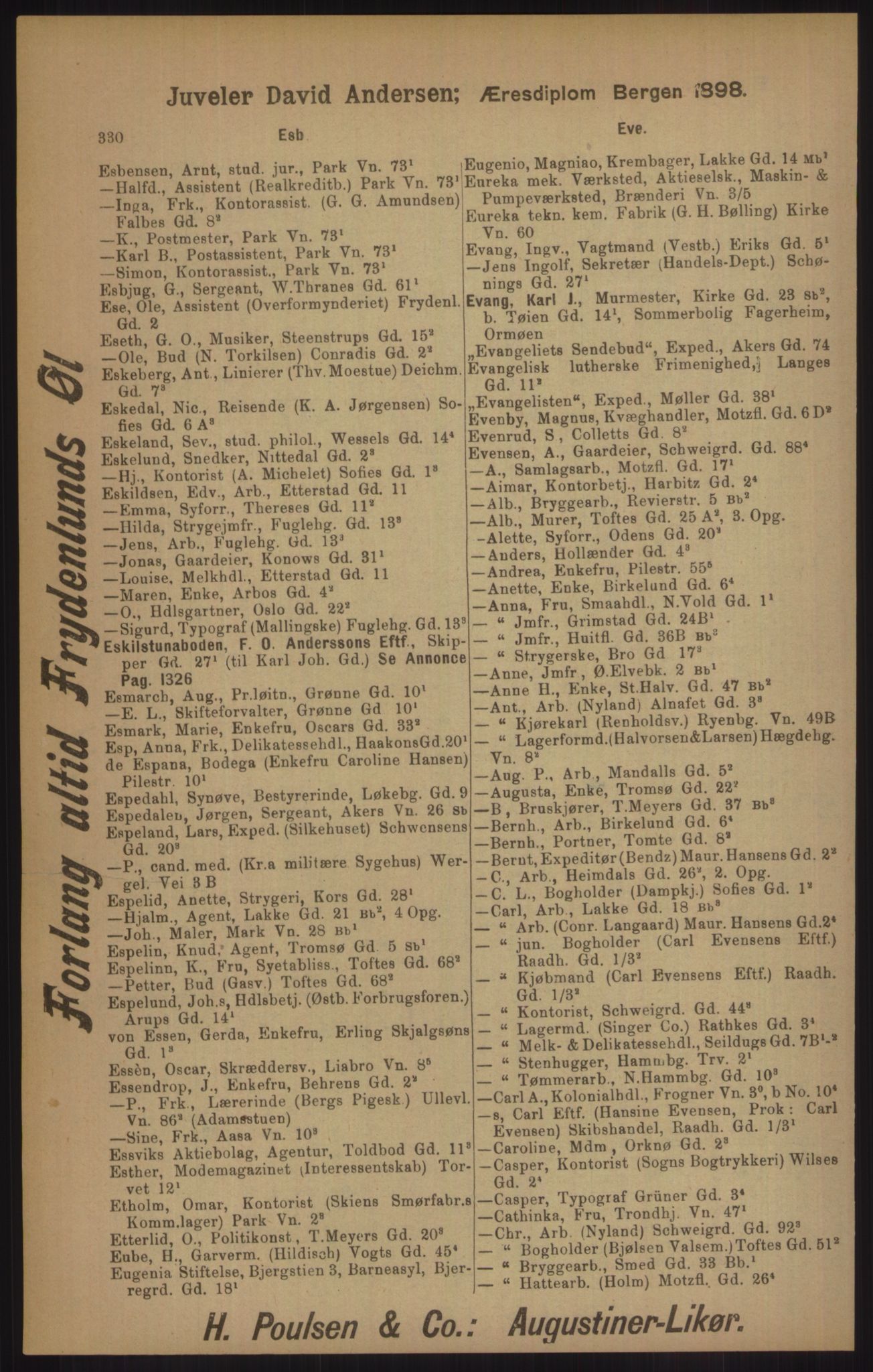 Kristiania/Oslo adressebok, PUBL/-, 1905, p. 330