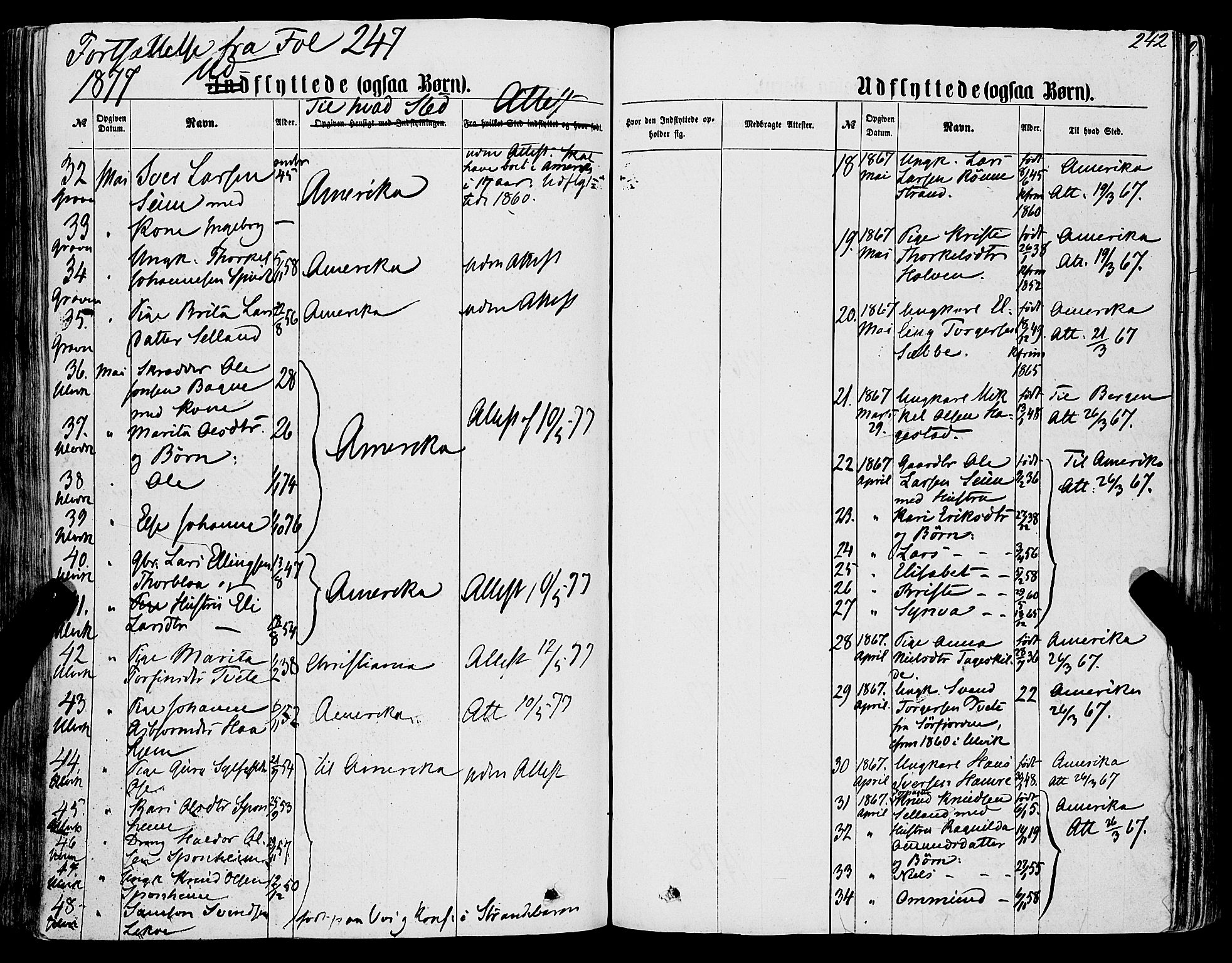 Ulvik sokneprestembete, AV/SAB-A-78801/H/Haa: Parish register (official) no. A 15, 1864-1878, p. 242
