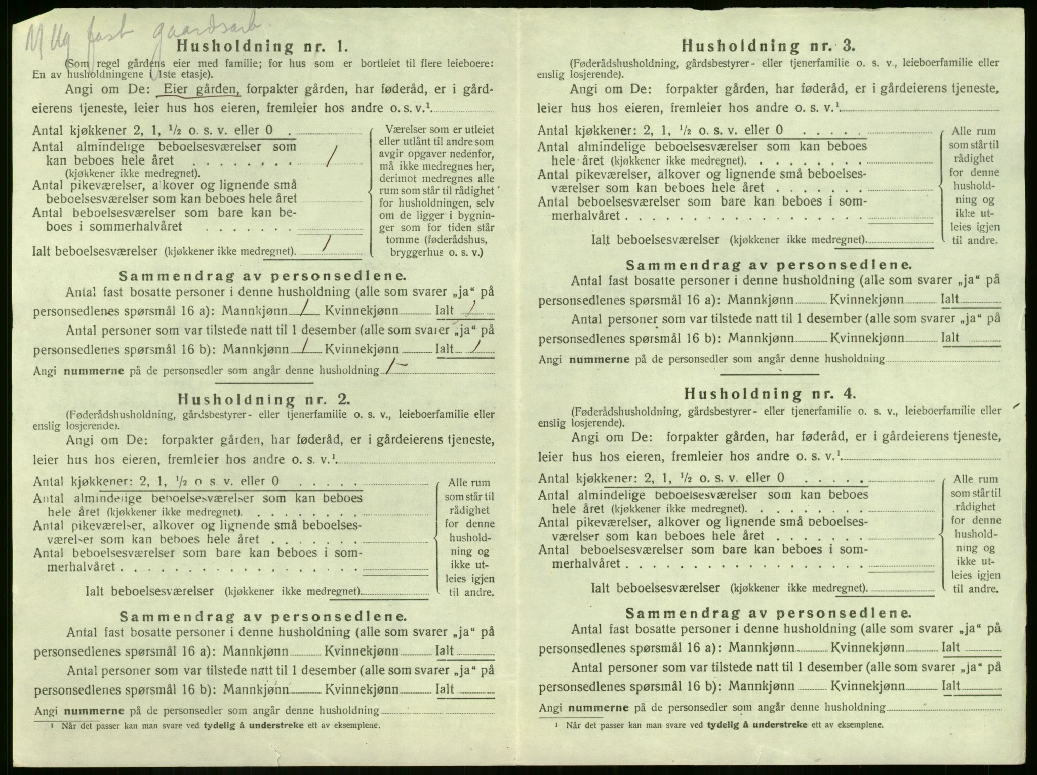 SAKO, 1920 census for Sandeherred, 1920, p. 3576