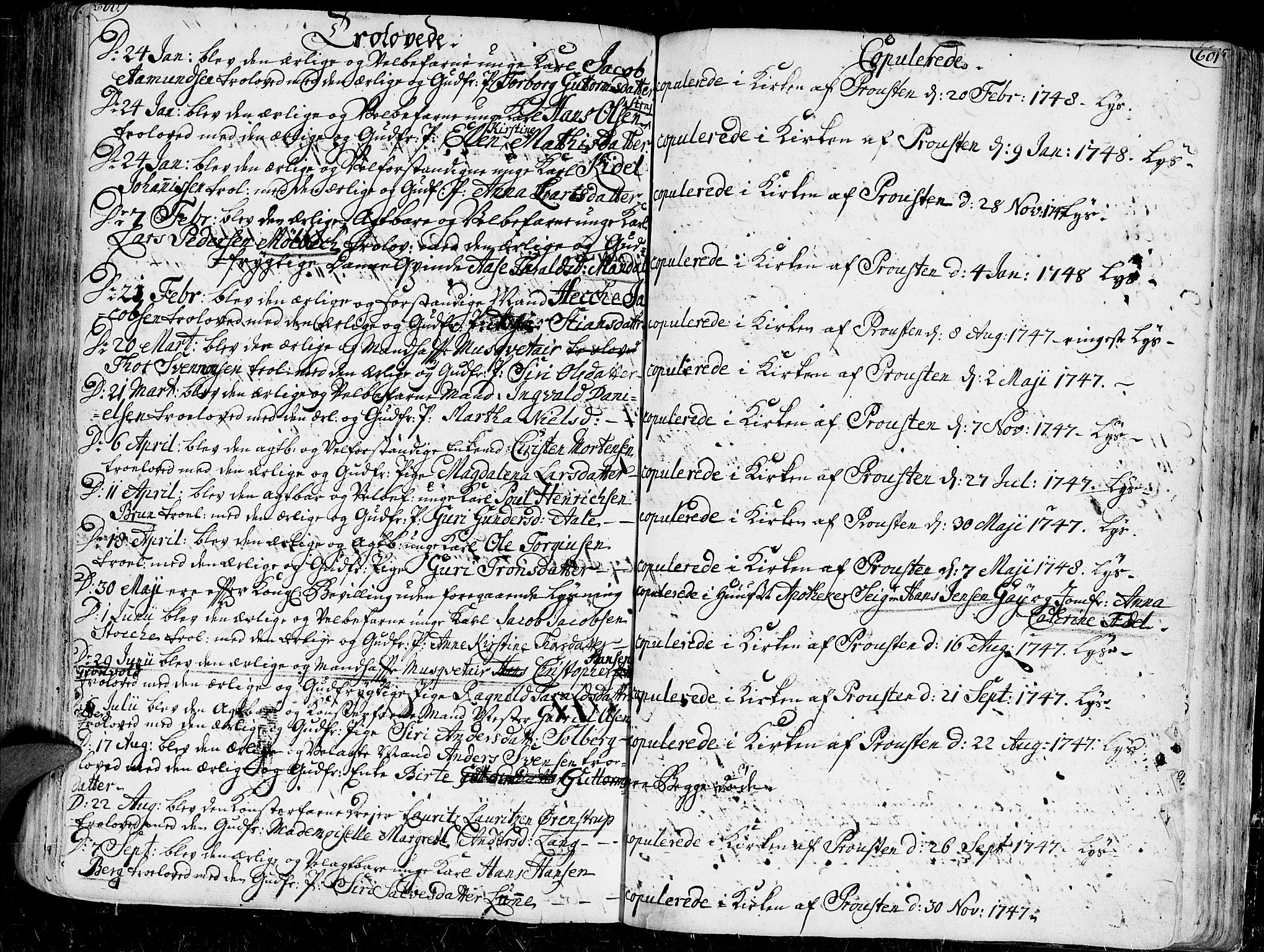 Kristiansand domprosti, AV/SAK-1112-0006/F/Fa/L0001: Parish register (official) no. A 1, 1734-1793, p. 600-601