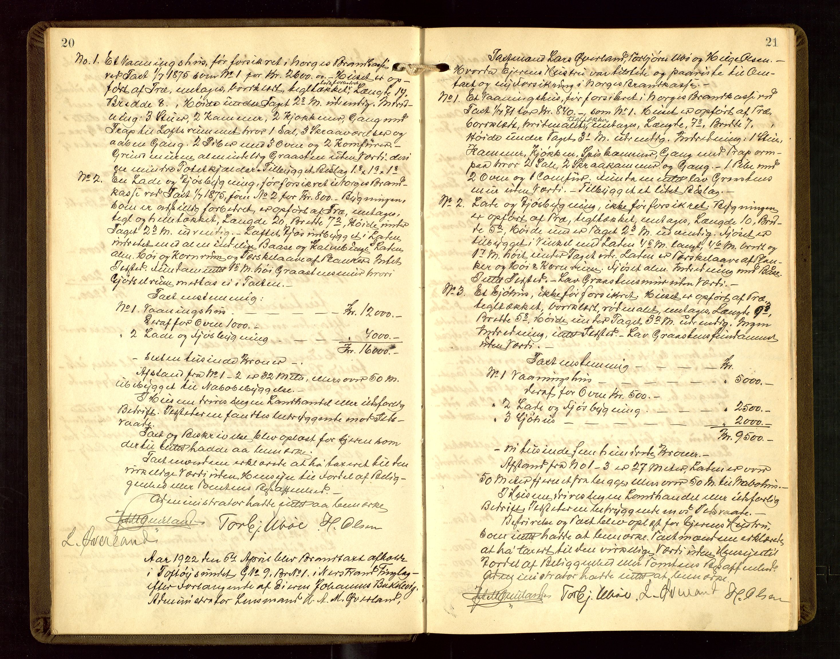 Nedstrand lensmannskontor, AV/SAST-A-100236/Goa/L0002: "Brandtakstprotokoll for lensmannen i Nedstrand", 1922-1955, p. 20-21