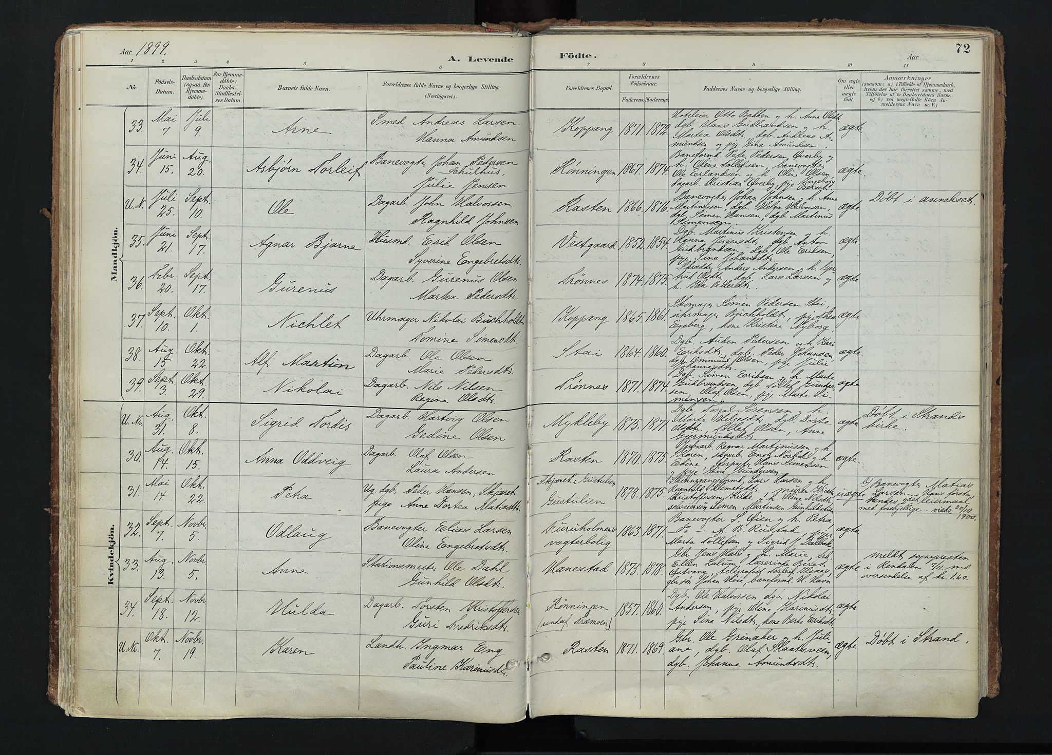 Stor-Elvdal prestekontor, SAH/PREST-052/H/Ha/Haa/L0004: Parish register (official) no. 4, 1890-1922, p. 72