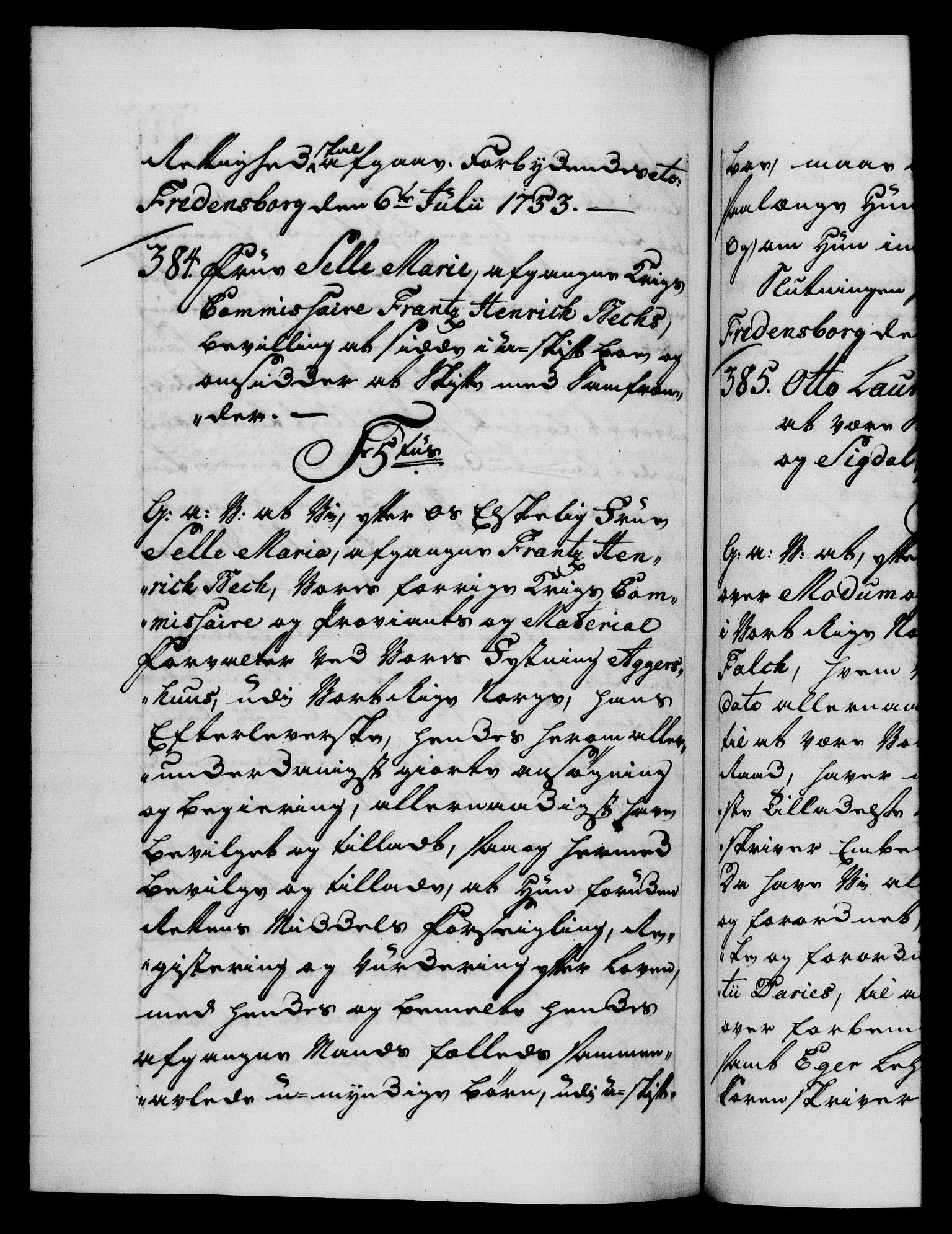 Danske Kanselli 1572-1799, AV/RA-EA-3023/F/Fc/Fca/Fcaa/L0038: Norske registre, 1753-1754, p. 355b