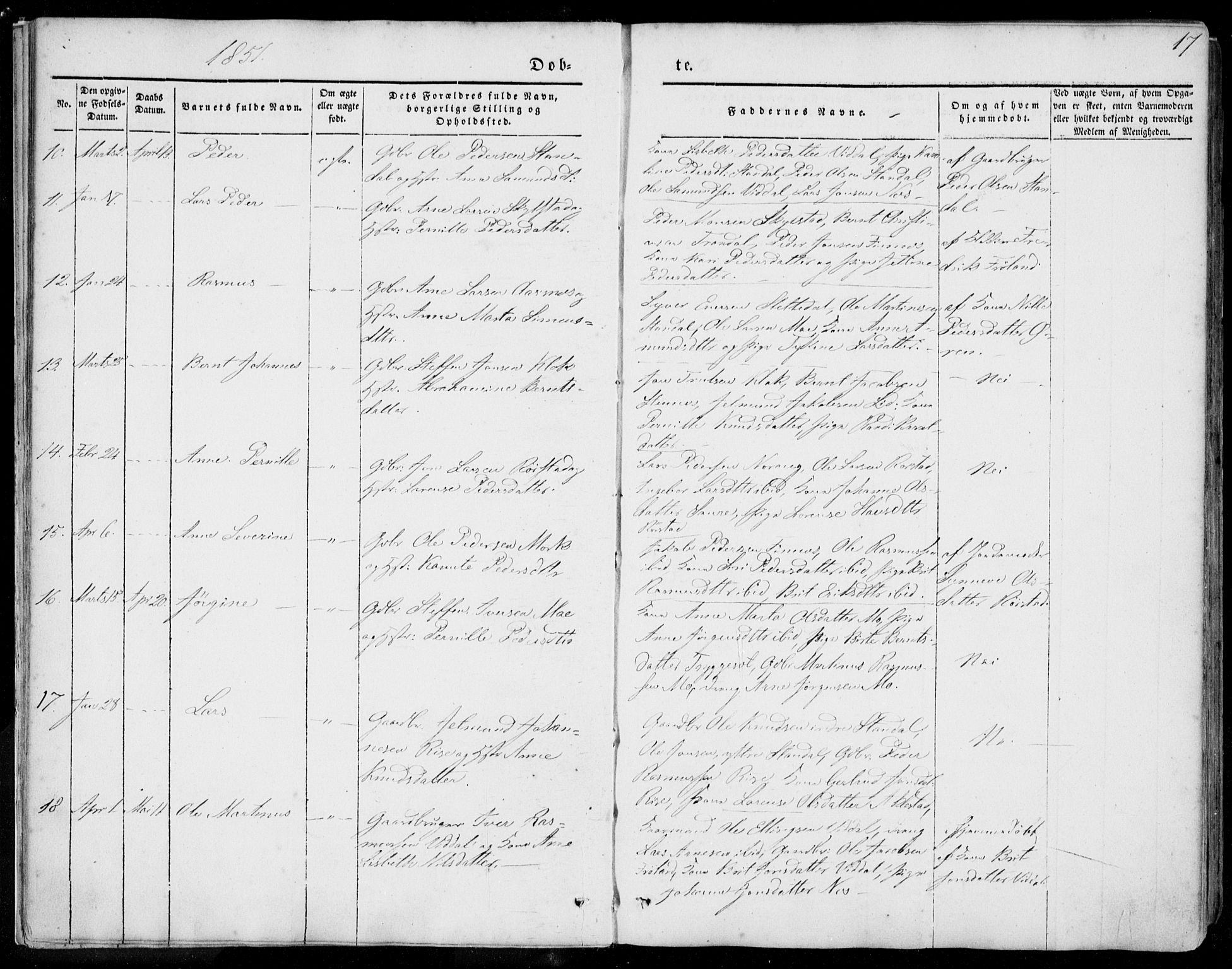 Ministerialprotokoller, klokkerbøker og fødselsregistre - Møre og Romsdal, AV/SAT-A-1454/515/L0209: Parish register (official) no. 515A05, 1847-1868, p. 17