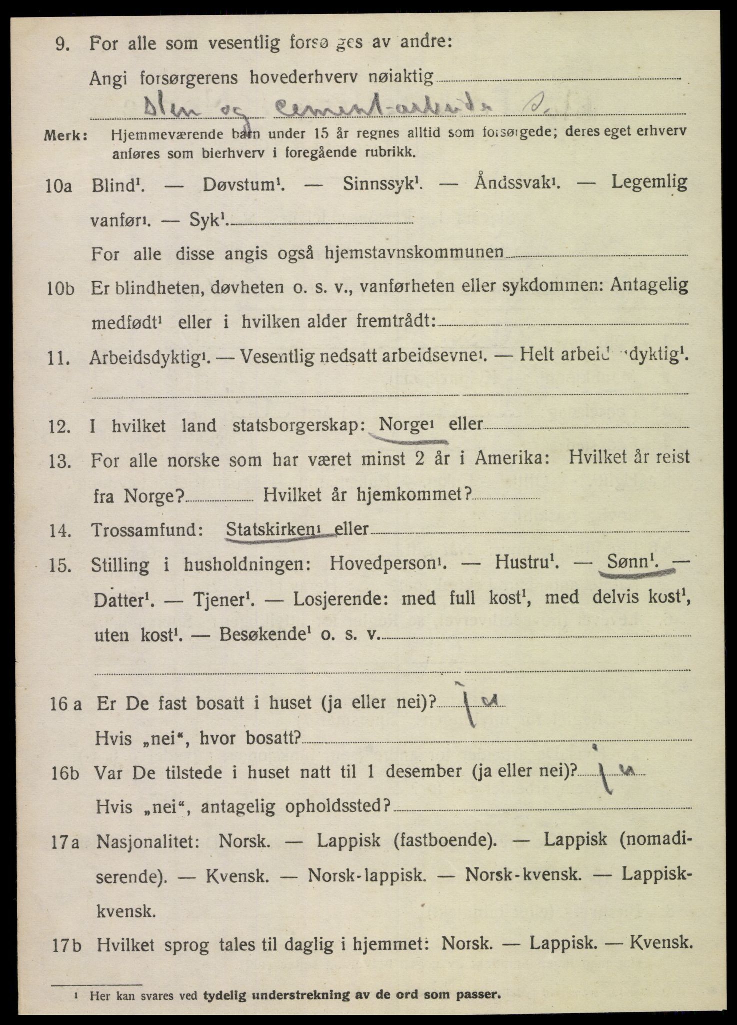 SAT, 1920 census for Sparbu, 1920, p. 6778