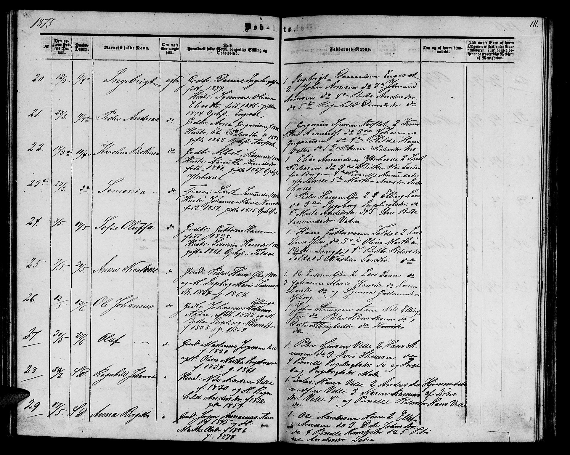 Ministerialprotokoller, klokkerbøker og fødselsregistre - Møre og Romsdal, AV/SAT-A-1454/513/L0188: Parish register (copy) no. 513C02, 1865-1882, p. 111