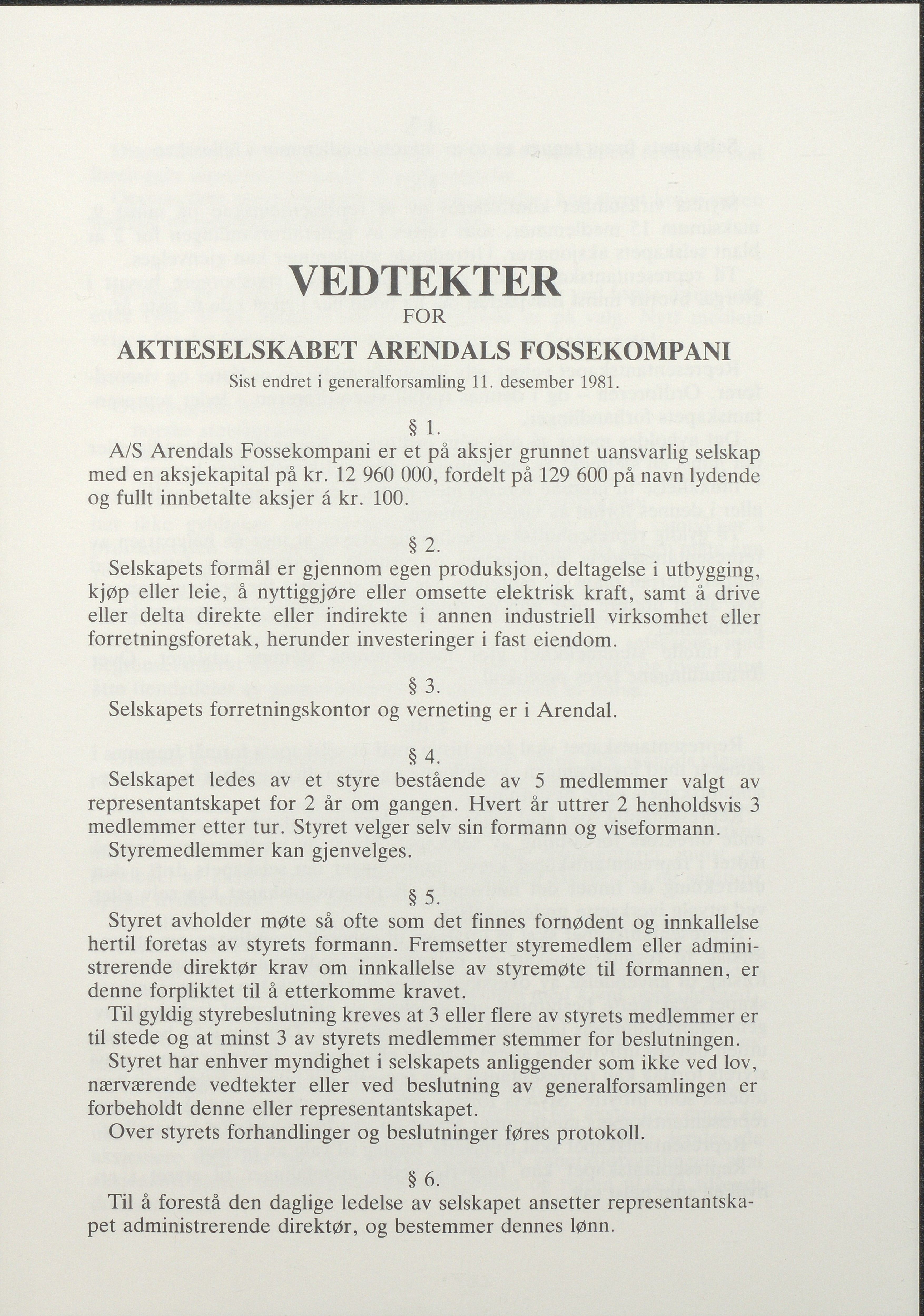Arendals Fossekompani, AAKS/PA-2413/X/X01/L0001/0015: Beretninger, regnskap, balansekonto, gevinst- og tapskonto / Beretning og regnskap 1980 - 1987, 1980-1987, p. 29