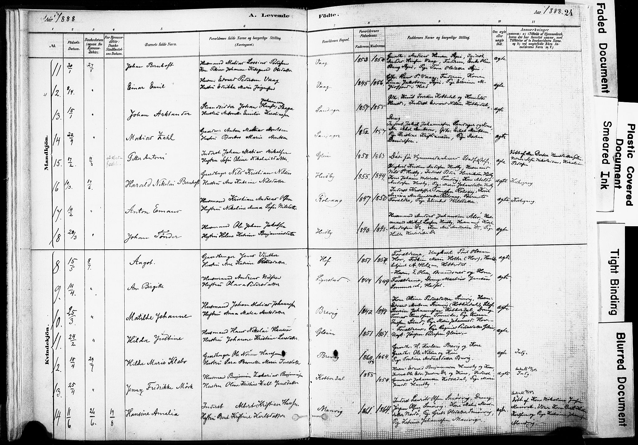 Ministerialprotokoller, klokkerbøker og fødselsregistre - Nordland, SAT/A-1459/835/L0525: Parish register (official) no. 835A03I, 1881-1910, p. 24