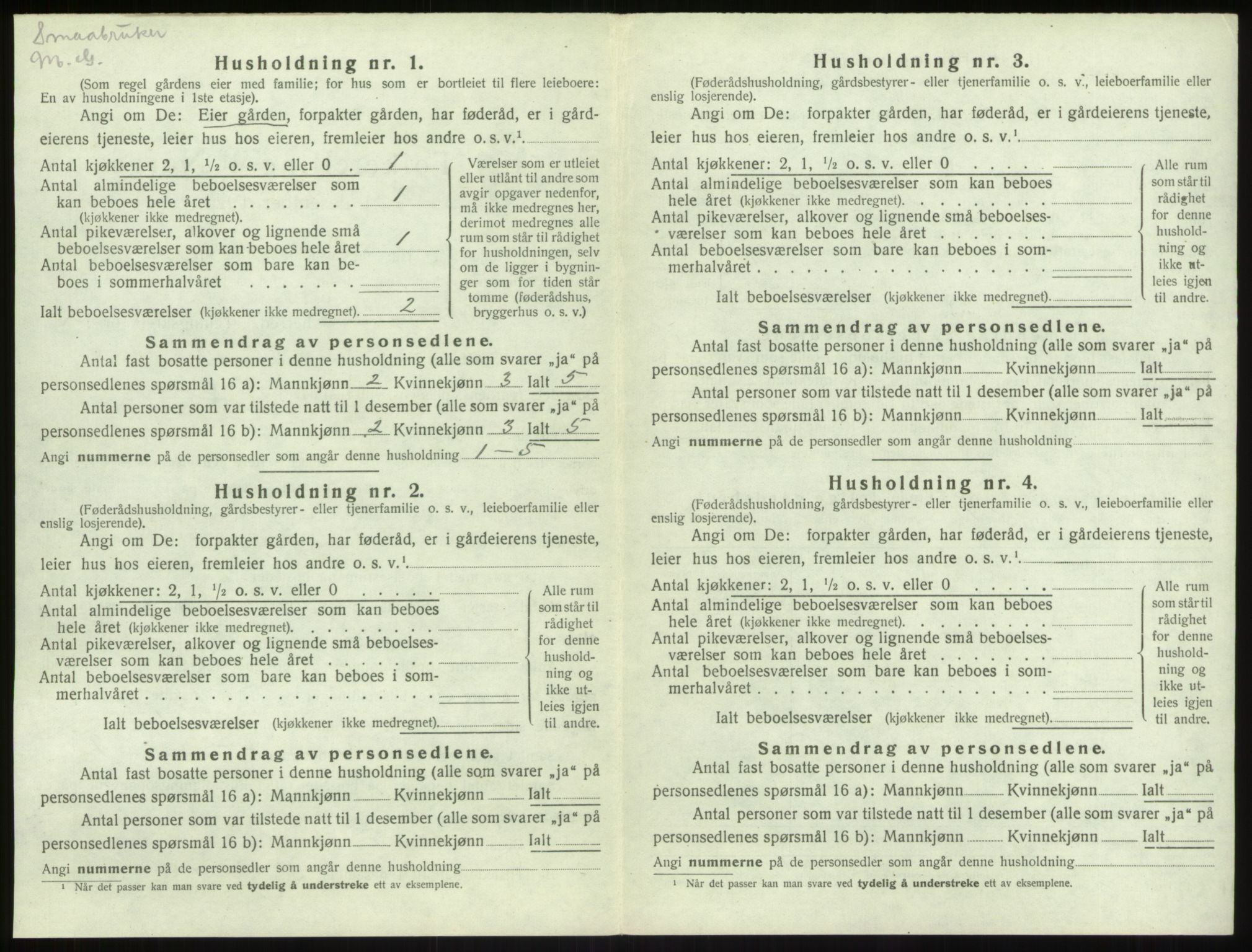 SAB, 1920 census for Leikanger, 1920, p. 266