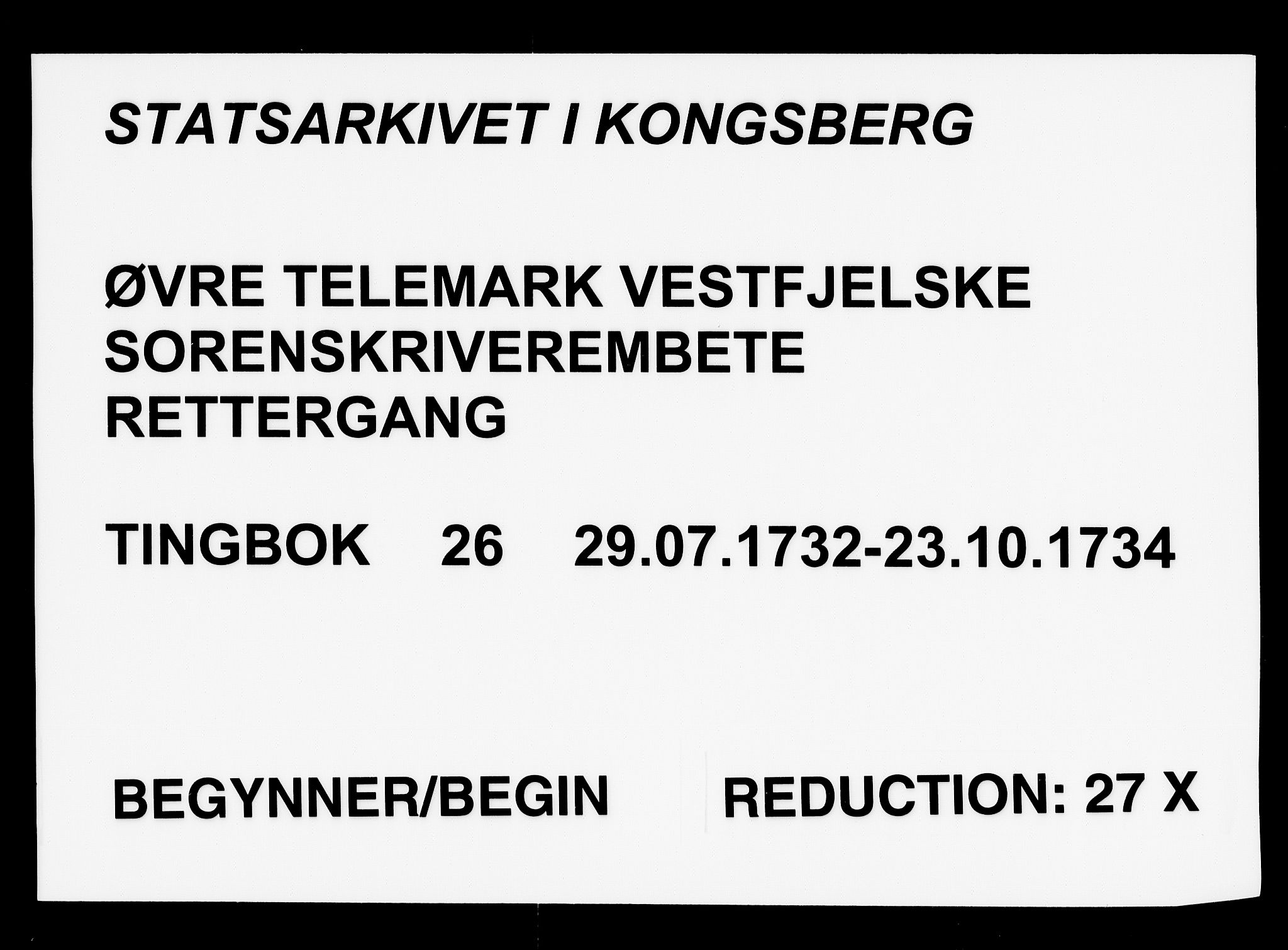Vest-Telemark sorenskriveri, SAKO/A-134/F/Fa/L0026: Tingbok, 1732-1734