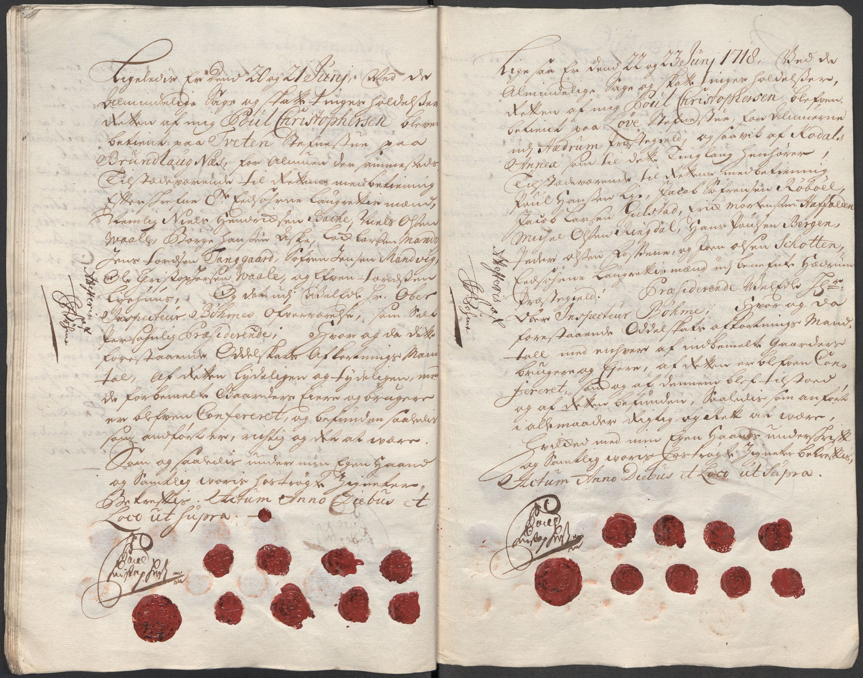 Rentekammeret inntil 1814, Reviderte regnskaper, Fogderegnskap, AV/RA-EA-4092/R33/L1988: Fogderegnskap Larvik grevskap, 1718, p. 343