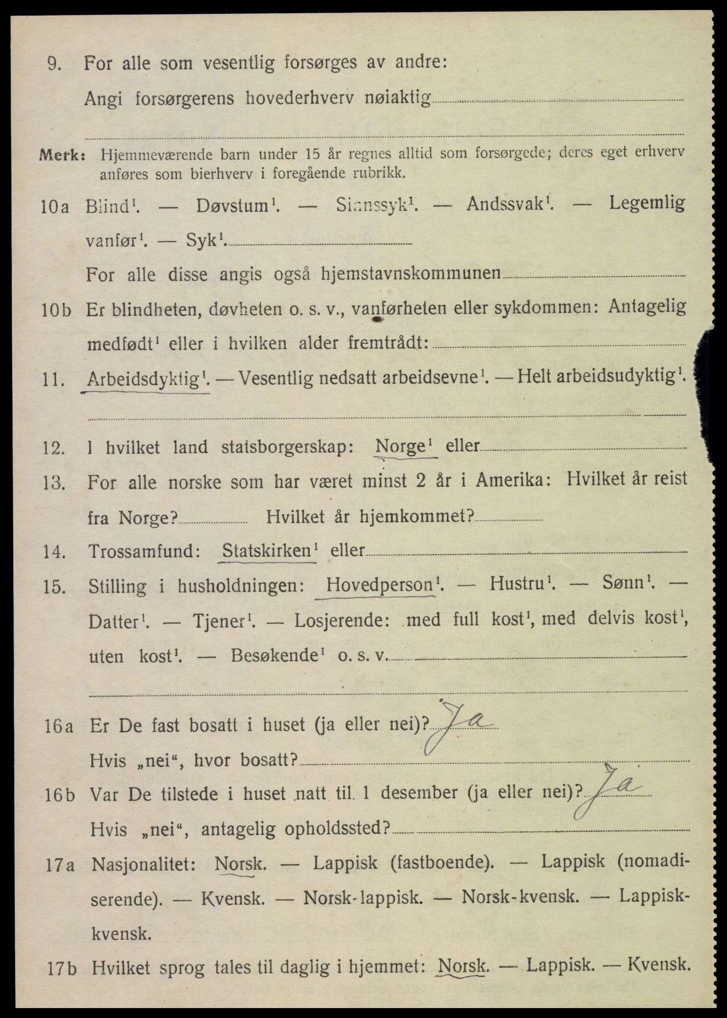 SAT, 1920 census for Sparbu, 1920, p. 4932