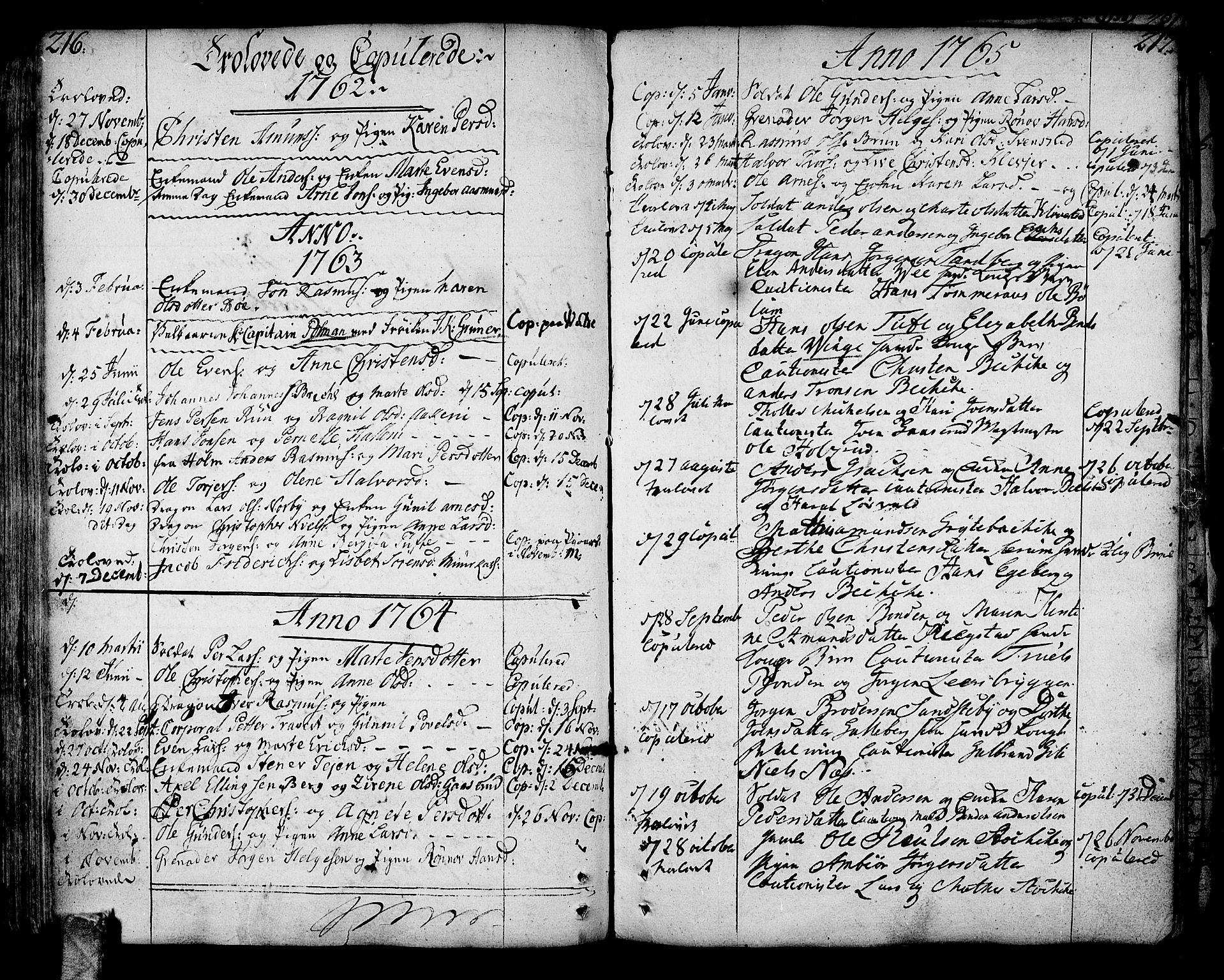 Sande Kirkebøker, AV/SAKO-A-53/F/Fa/L0001: Parish register (official) no. 1, 1753-1803, p. 216-217