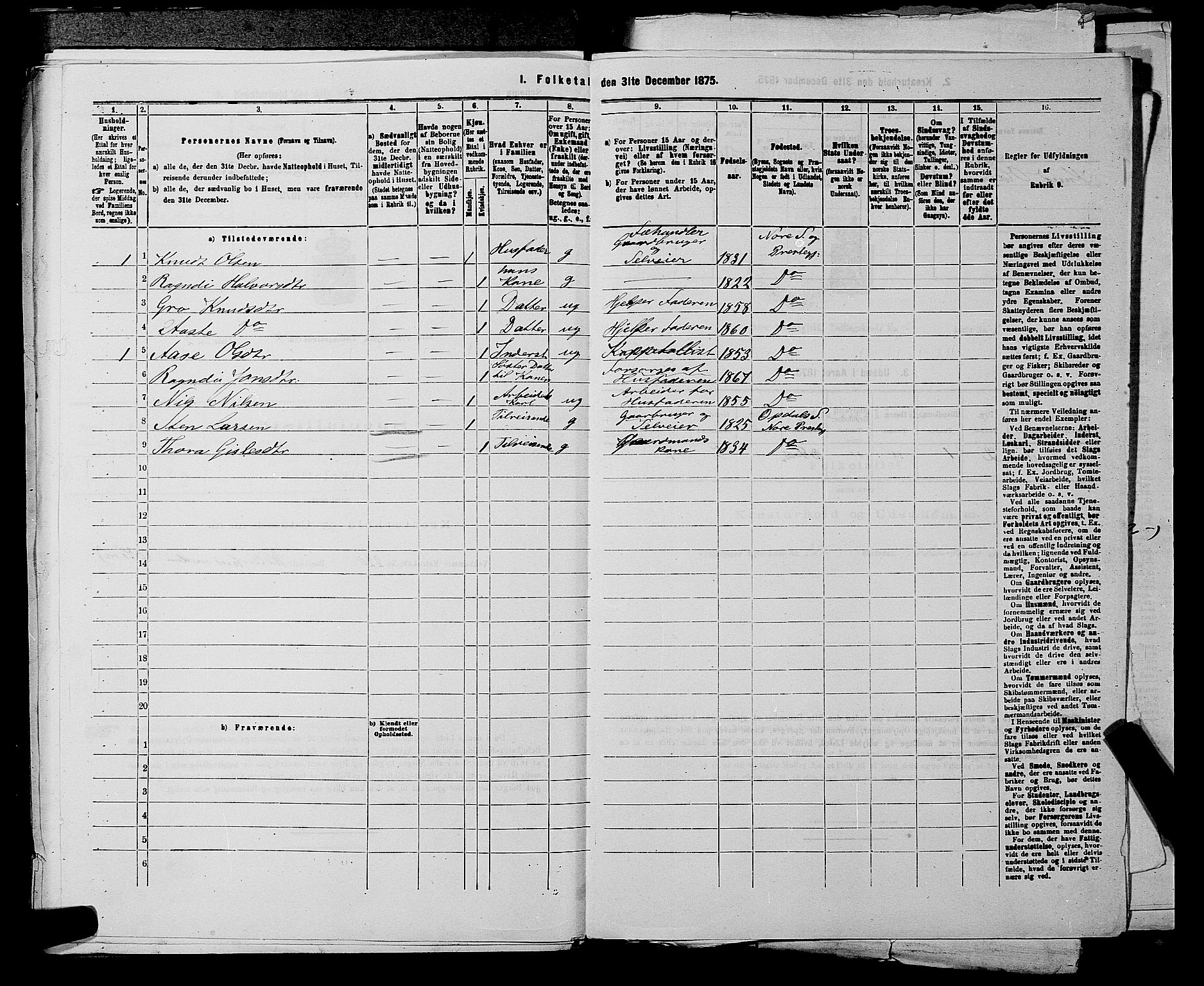 SAKO, 1875 census for 0633P Nore, 1875, p. 986