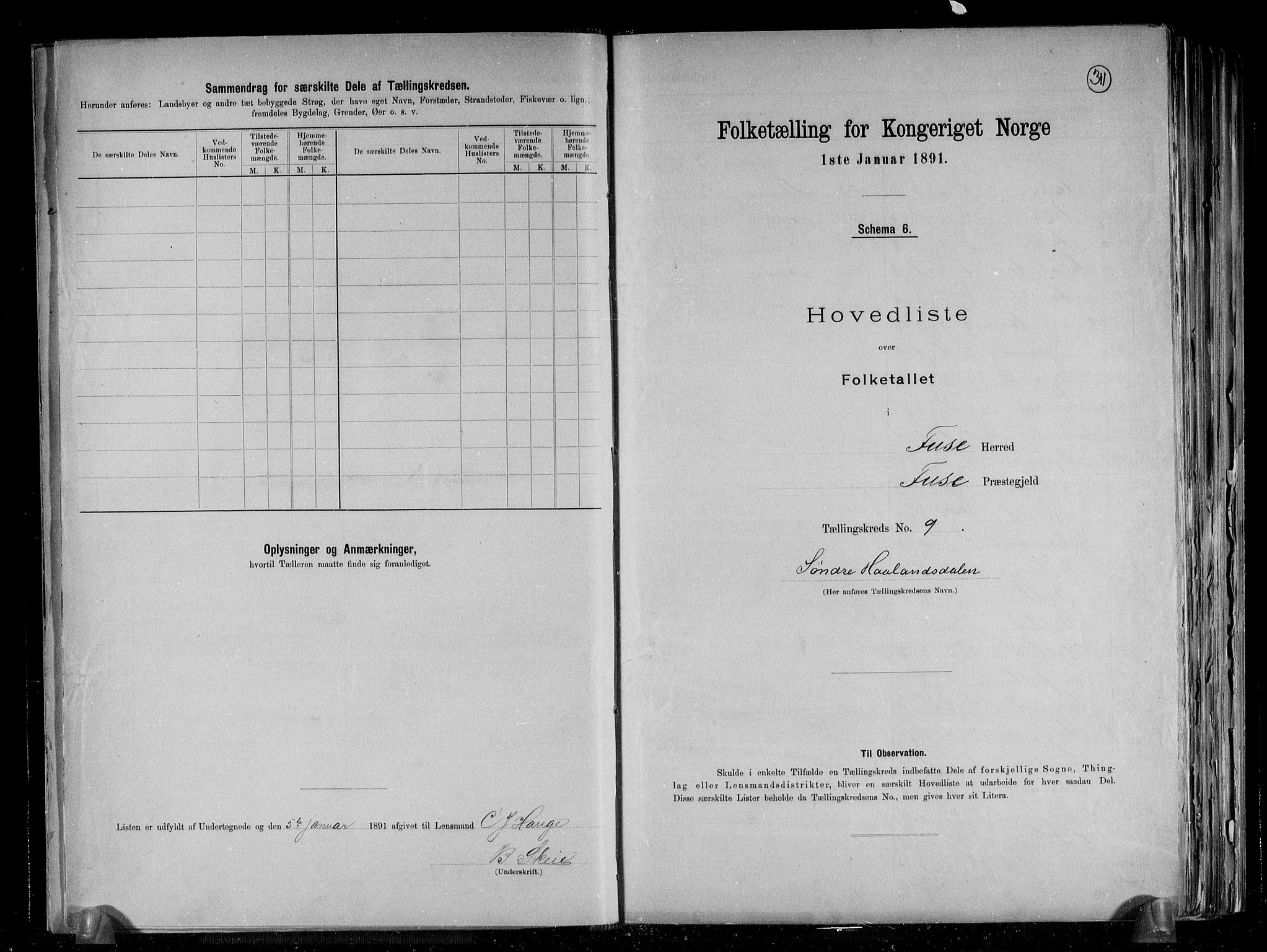 RA, 1891 census for 1241 Fusa, 1891, p. 20