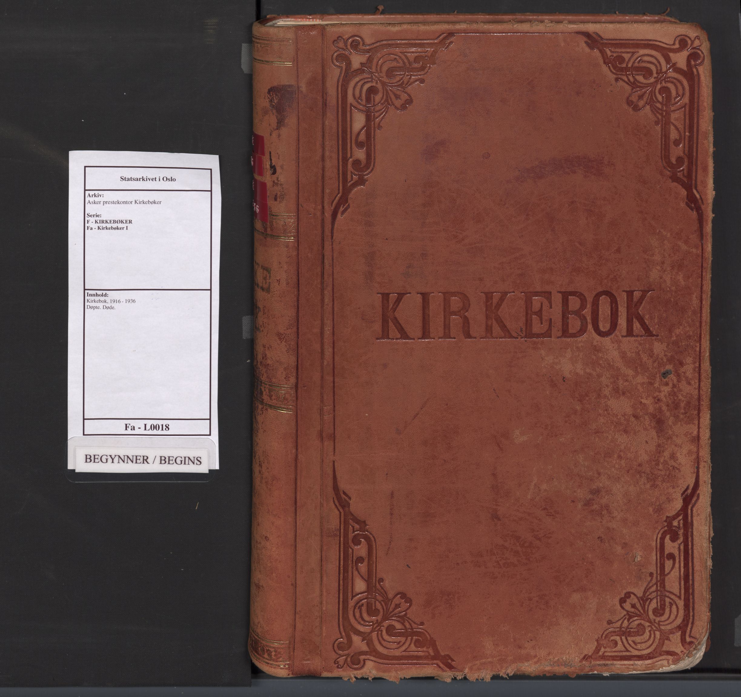 Asker prestekontor Kirkebøker, SAO/A-10256a/F/Fa/L0018: Parish register (official) no. I 18, 1916-1936