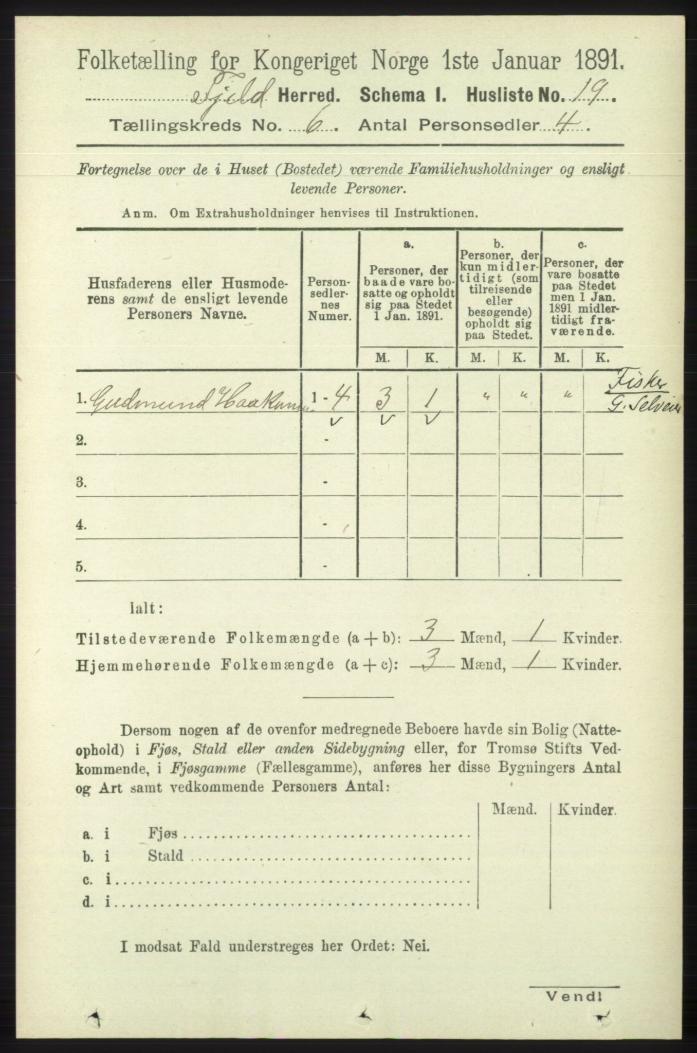 RA, 1891 census for 1246 Fjell, 1891, p. 2959