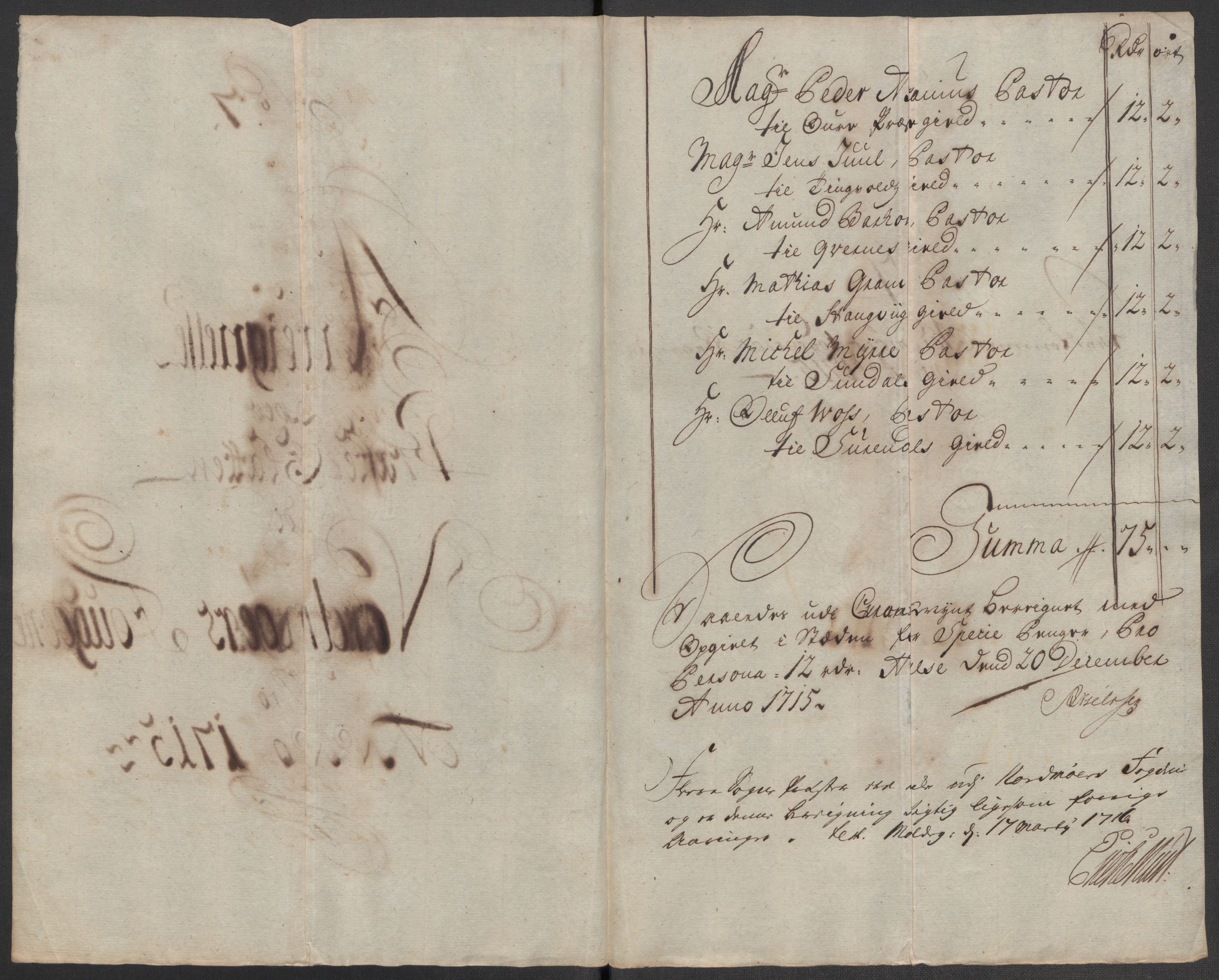 Rentekammeret inntil 1814, Reviderte regnskaper, Fogderegnskap, RA/EA-4092/R56/L3748: Fogderegnskap Nordmøre, 1714-1715, p. 410