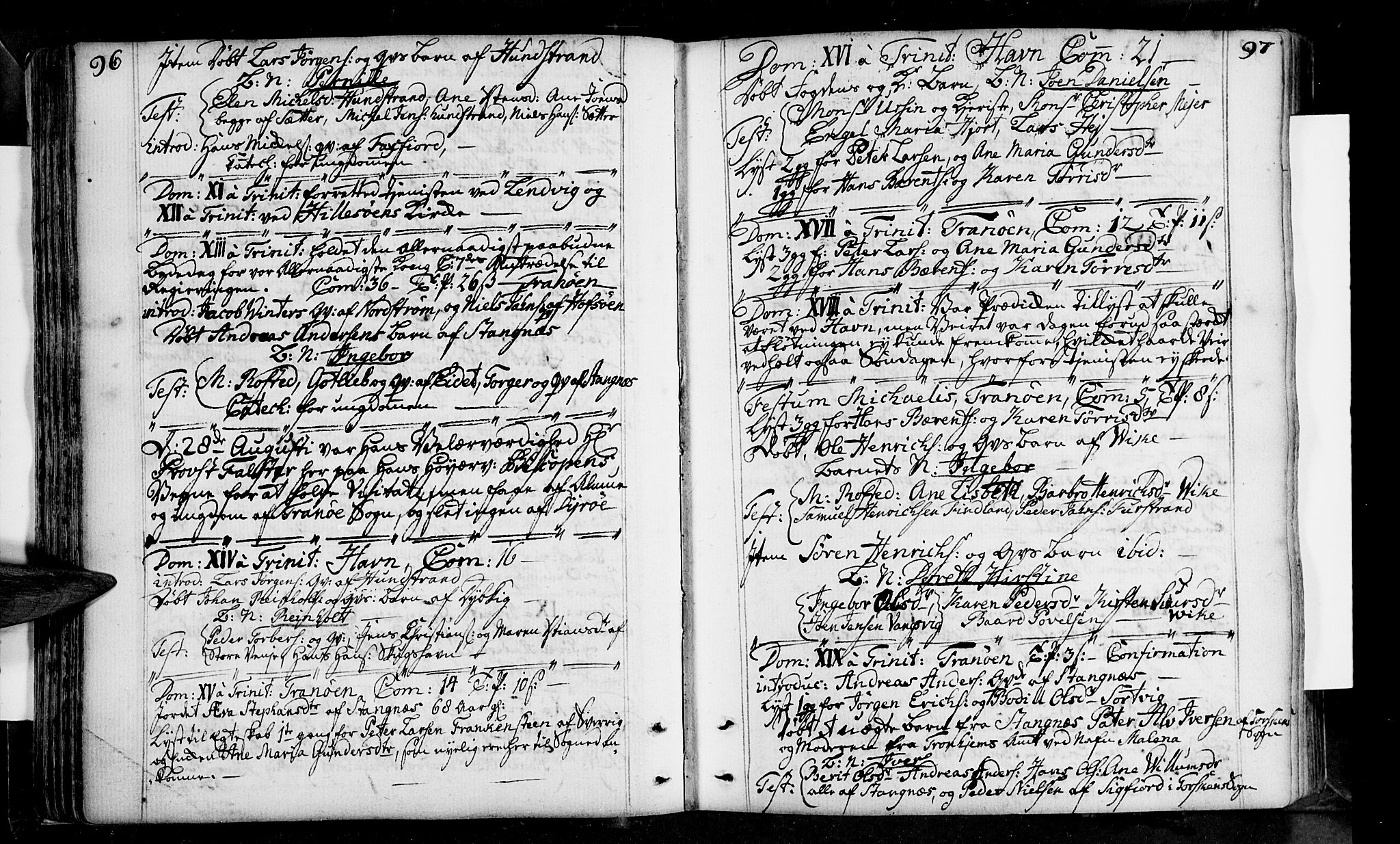 Tranøy sokneprestkontor, SATØ/S-1313/I/Ia/Iaa/L0001kirke: Parish register (official) no. 1, 1757-1773, p. 96-97