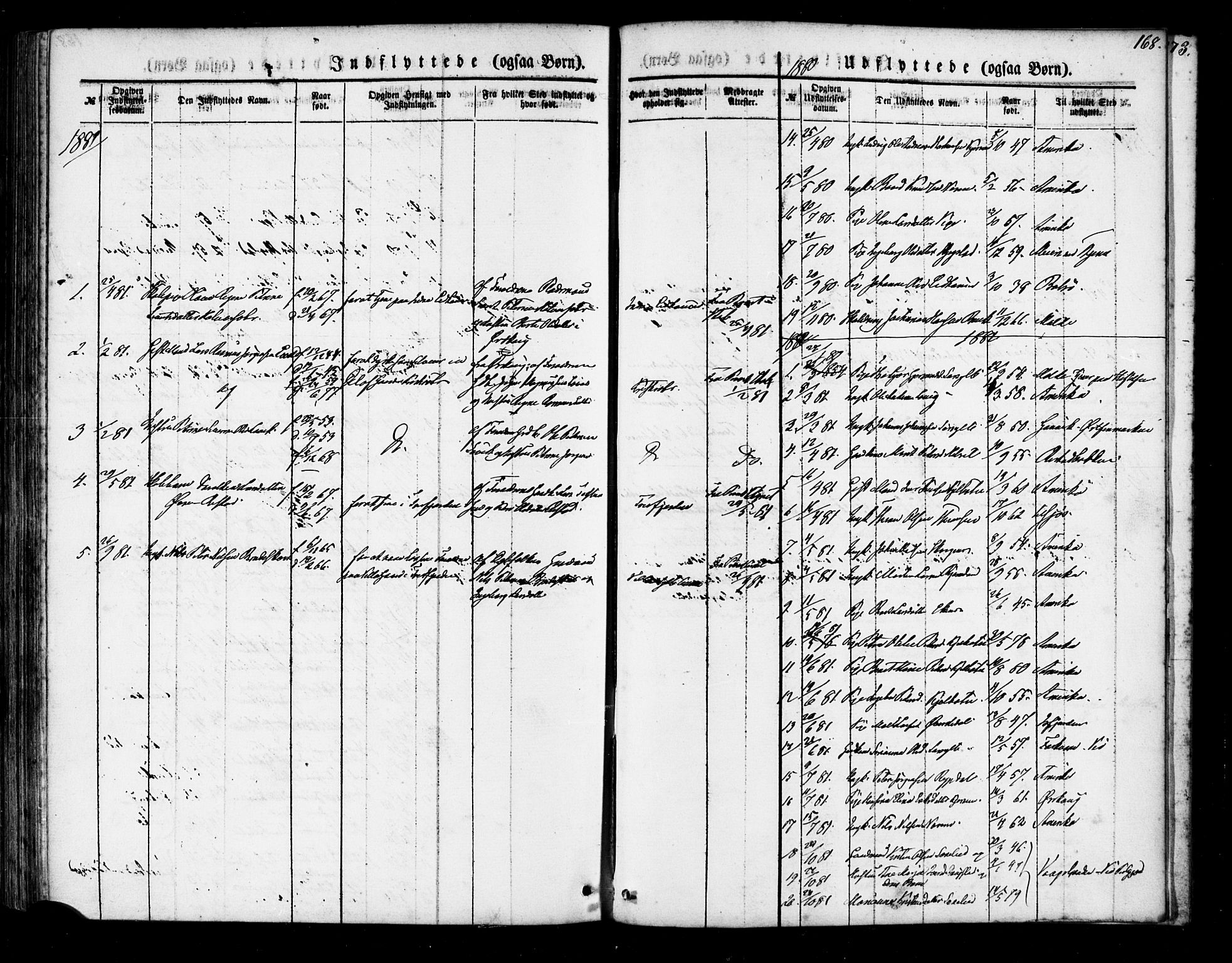 Ministerialprotokoller, klokkerbøker og fødselsregistre - Møre og Romsdal, SAT/A-1454/541/L0545: Parish register (official) no. 541A02, 1872-1886, p. 168