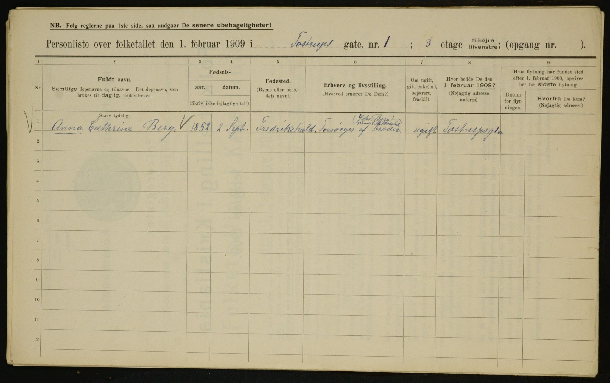 OBA, Municipal Census 1909 for Kristiania, 1909, p. 104484