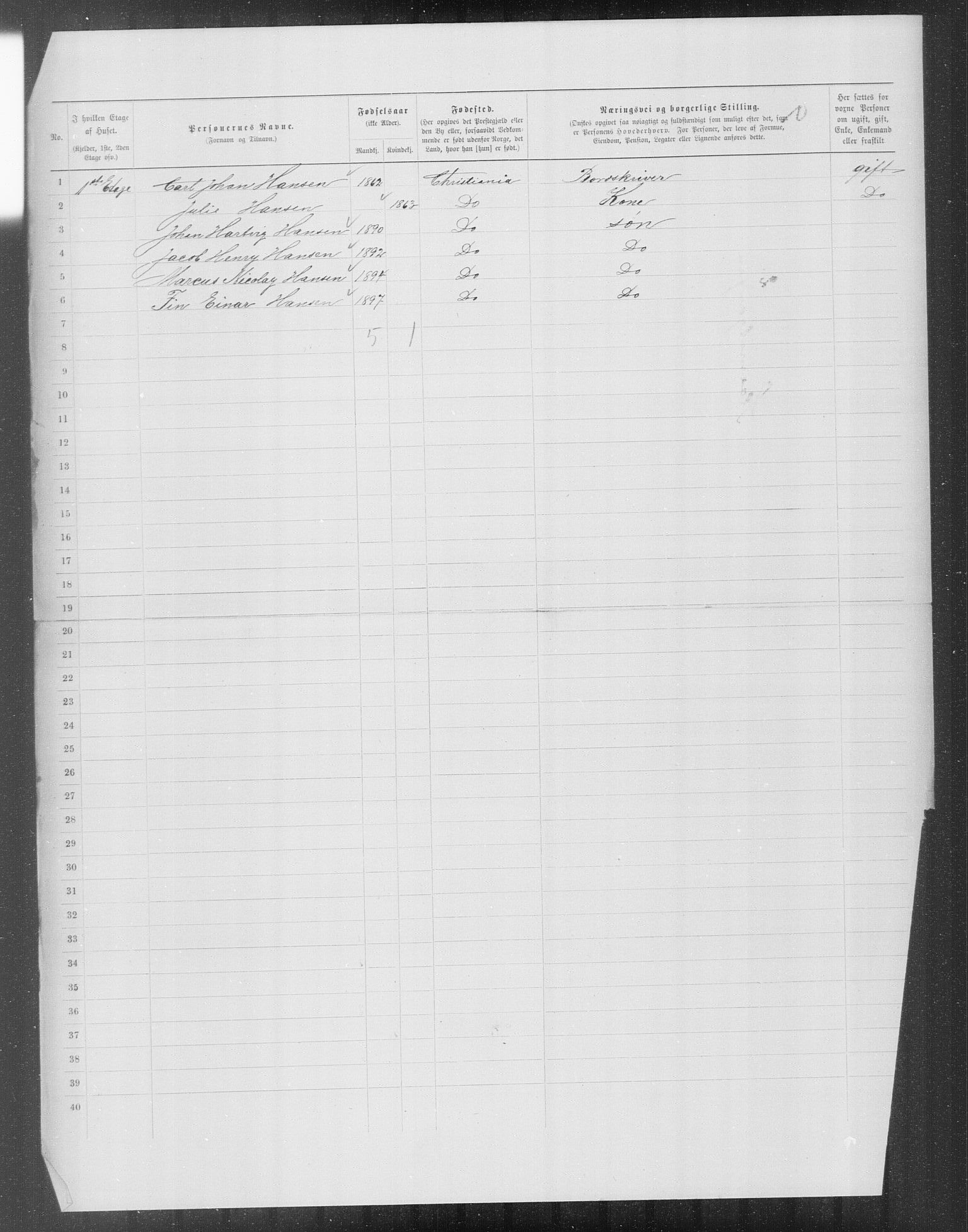 OBA, Municipal Census 1899 for Kristiania, 1899, p. 12571